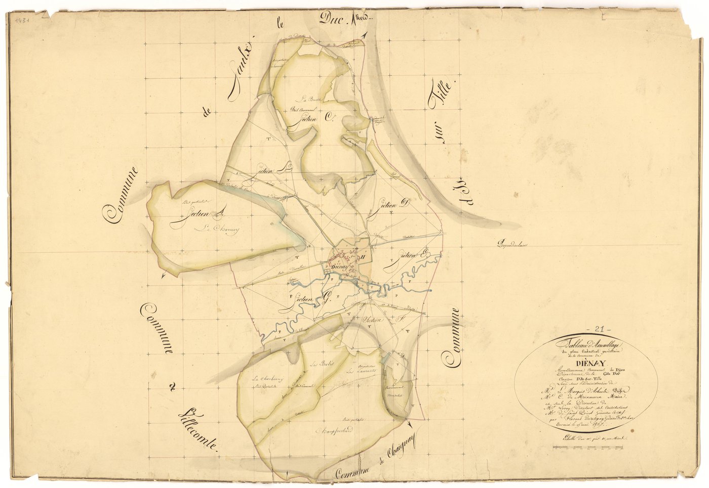 Diénay - Tableau d'assemblage - 3 P PLAN 238/1