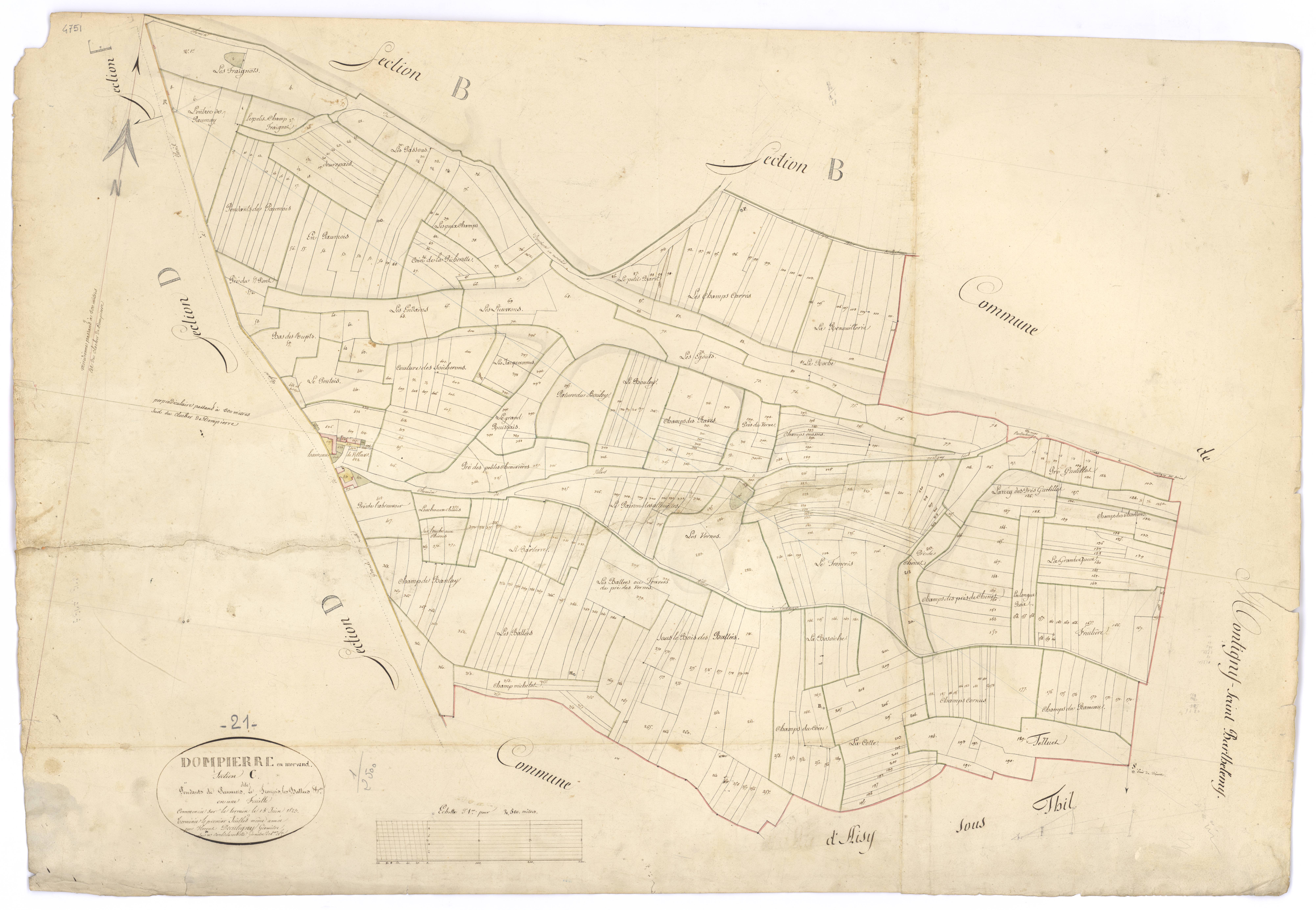 Dompierre-en-Morvan - Section C - 3 P PLAN 240/6