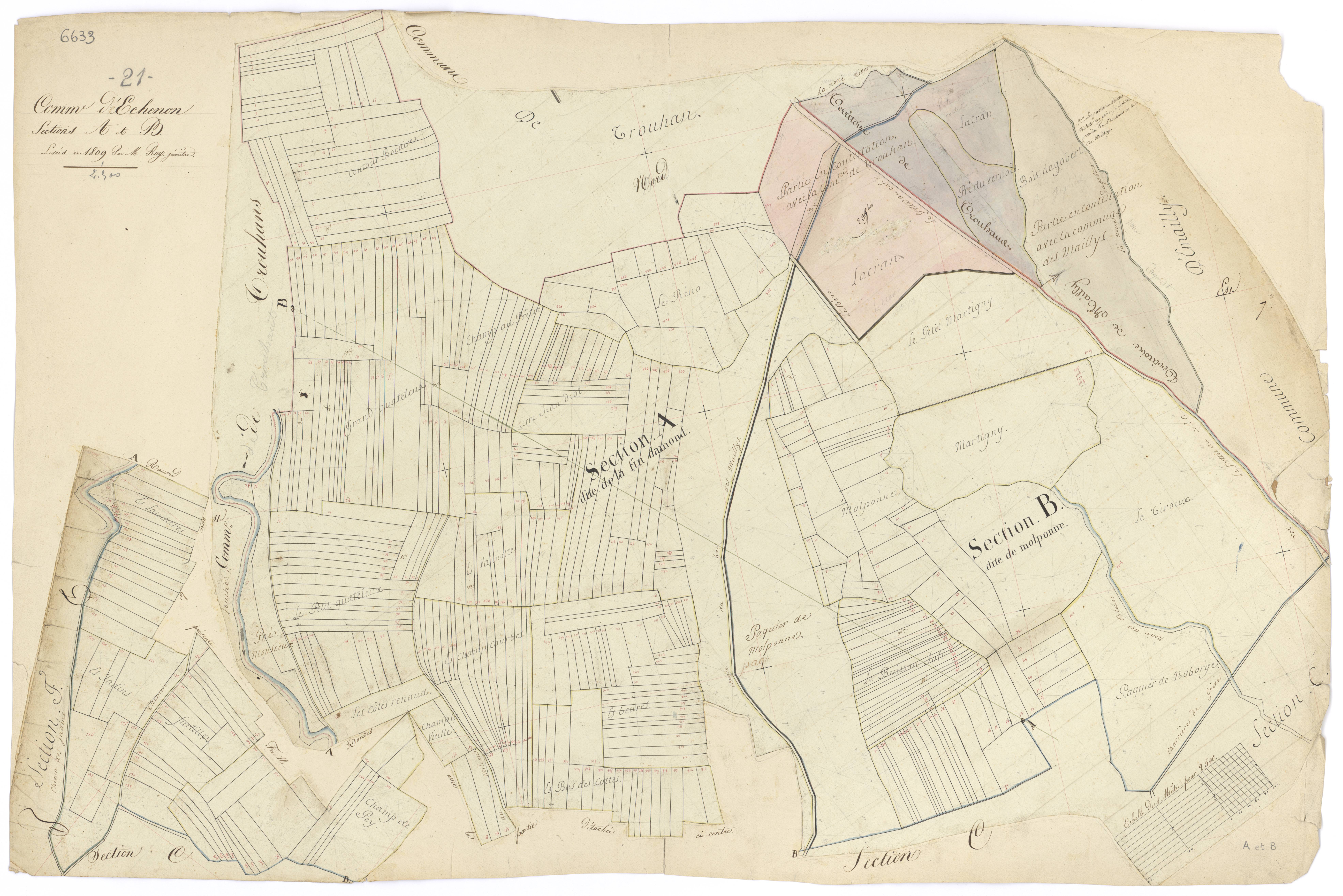 Echenon - Sections A et B - 3 P PLAN 247/2