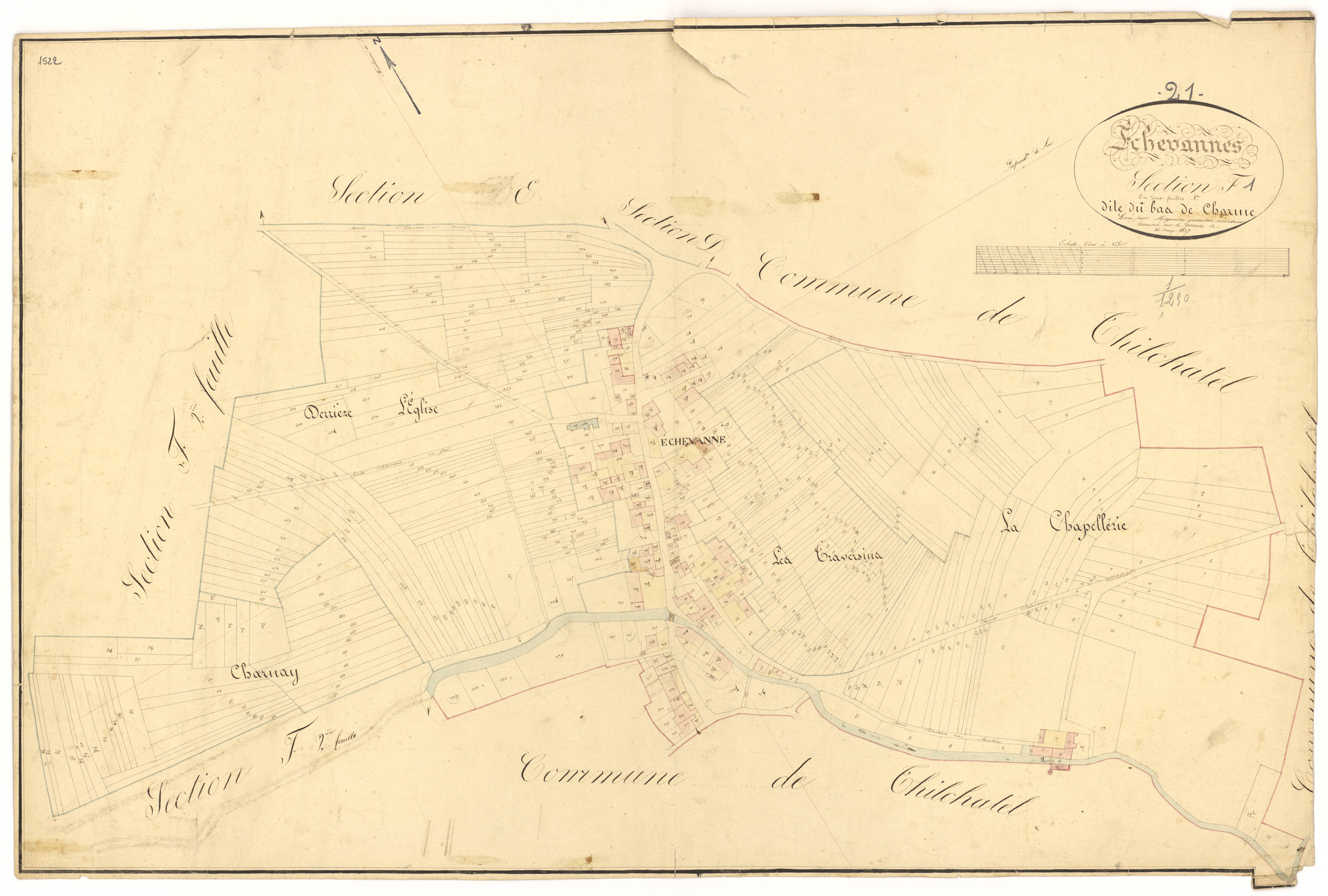 Echevannes - Section F1 - 3 P PLAN 248/7