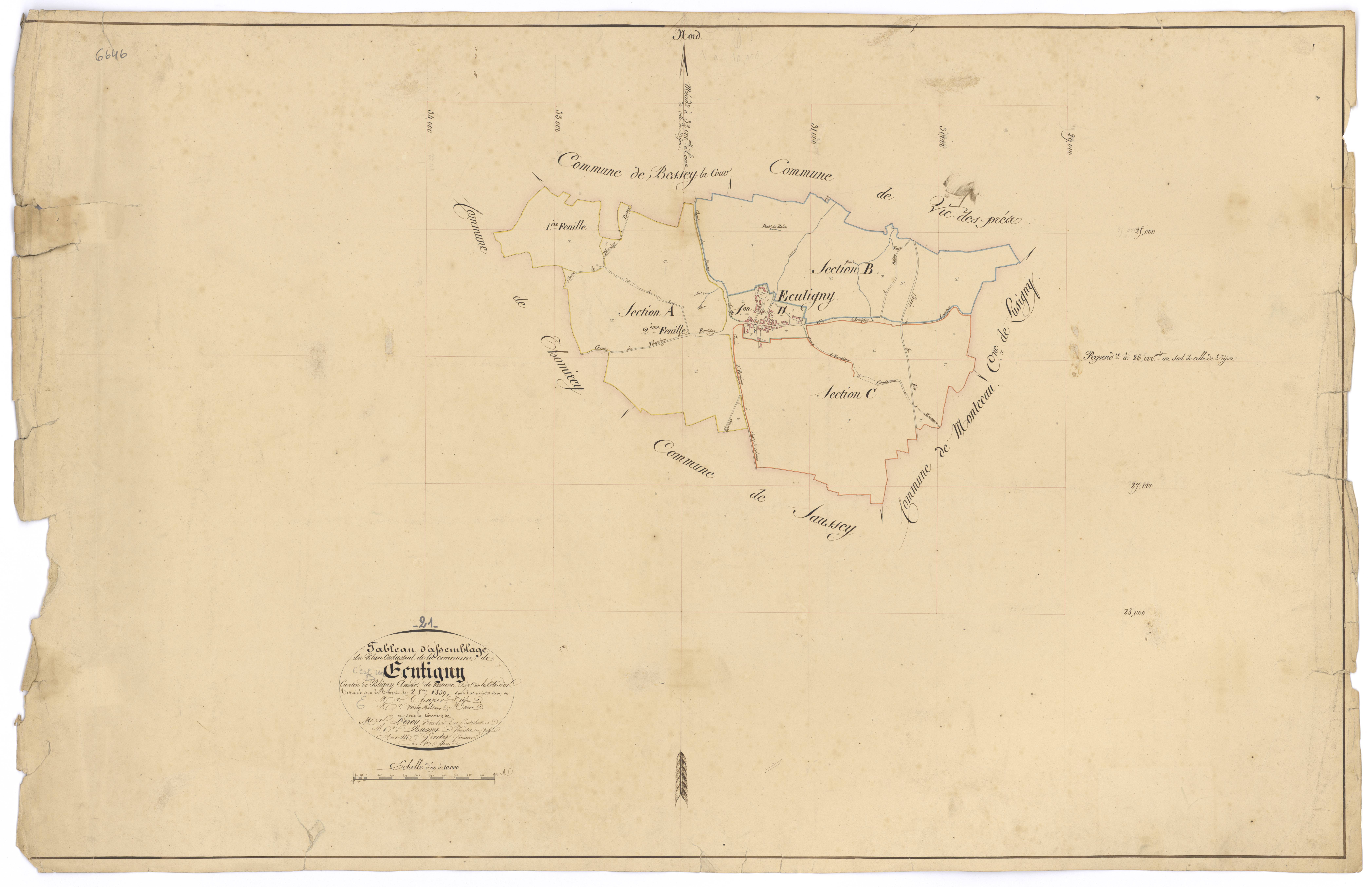 Ecutigny - Tableau d'assemblage - 3 P PLAN 251/1