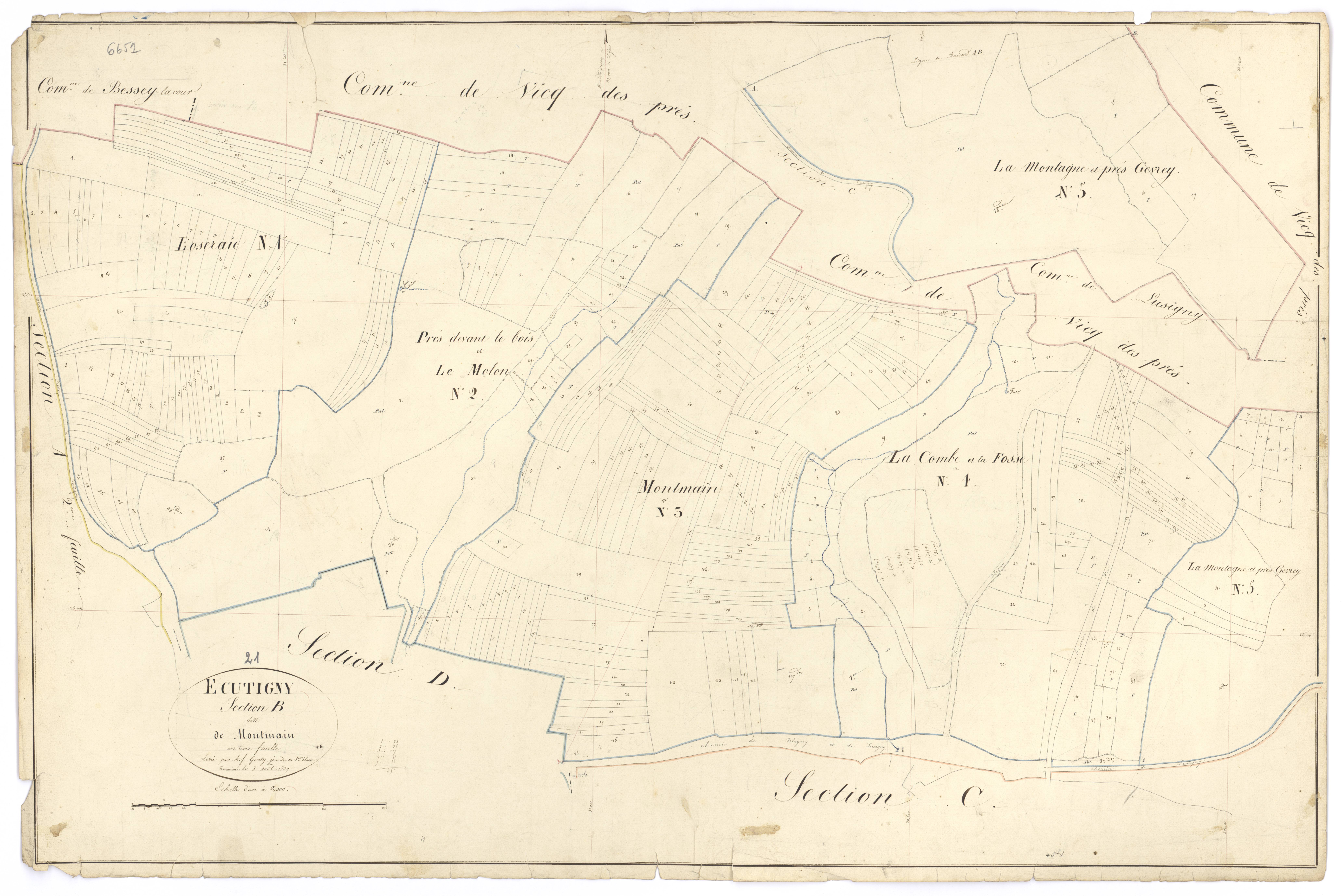 Ecutigny - Section B - 3 P PLAN 251/6
