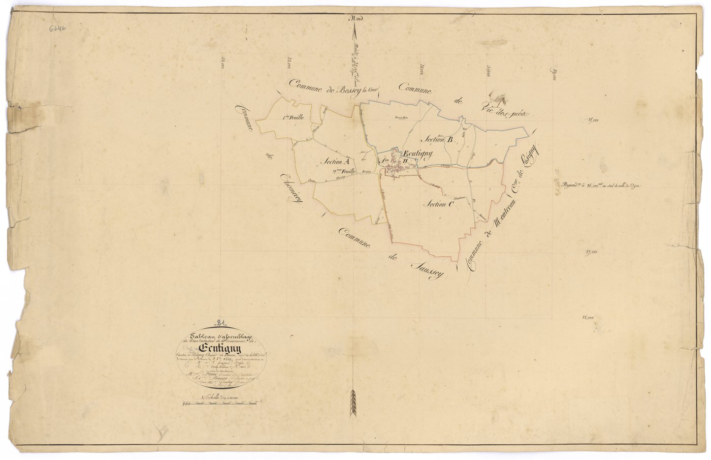Ecutigny - Tableau d'assemblage - 3 P PLAN 251/1