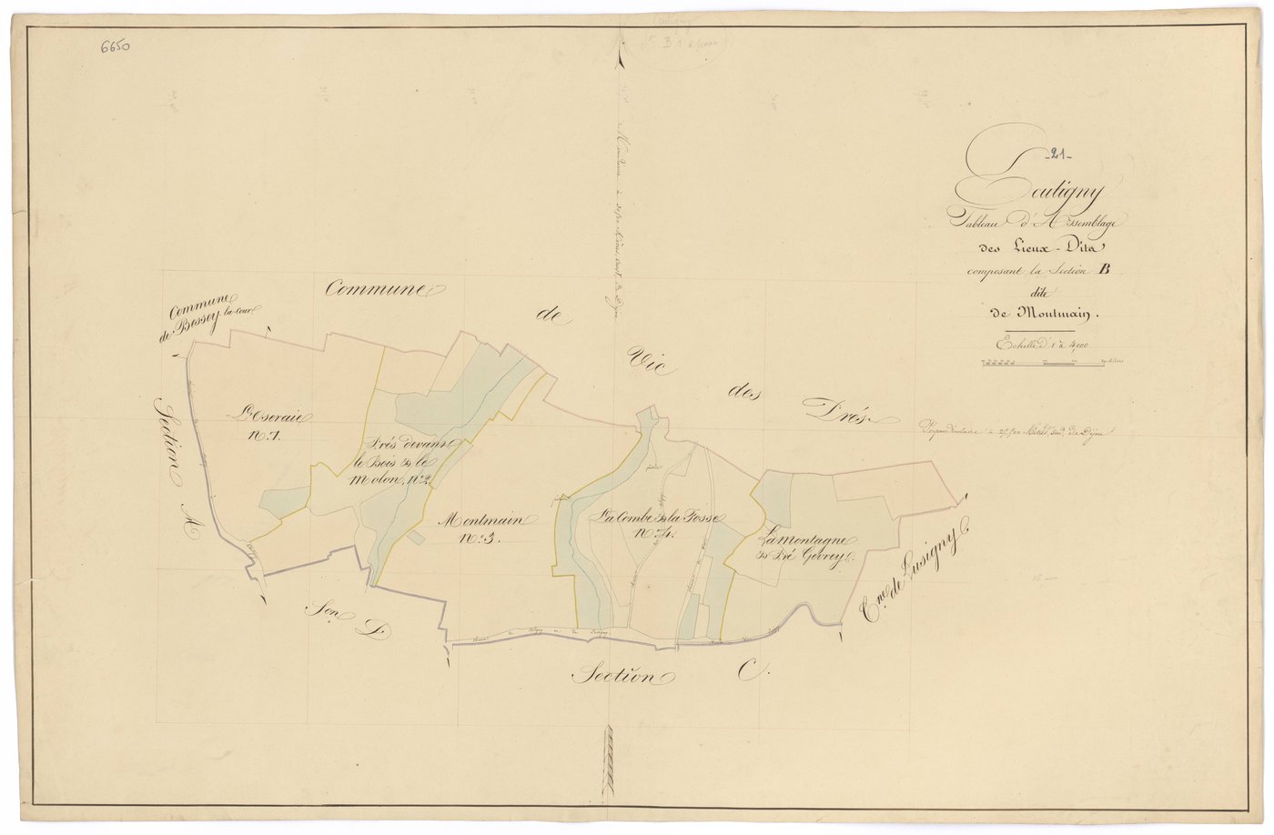 Ecutigny - Section B (tableau d'assemblage) - 3 P PLAN 251/5