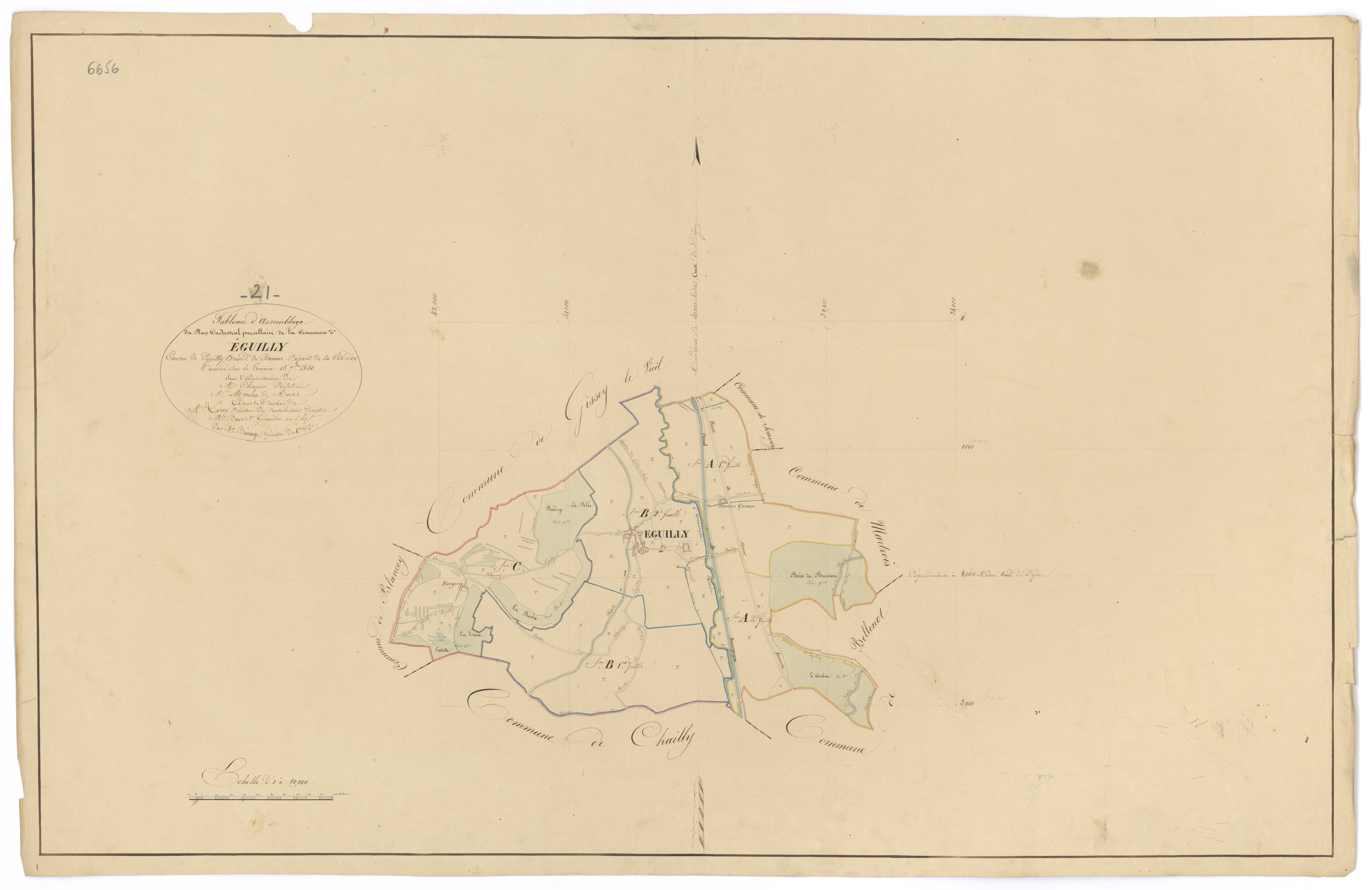 Eguilly - Tableau d'assemblage - 3 P PLAN 252/1
