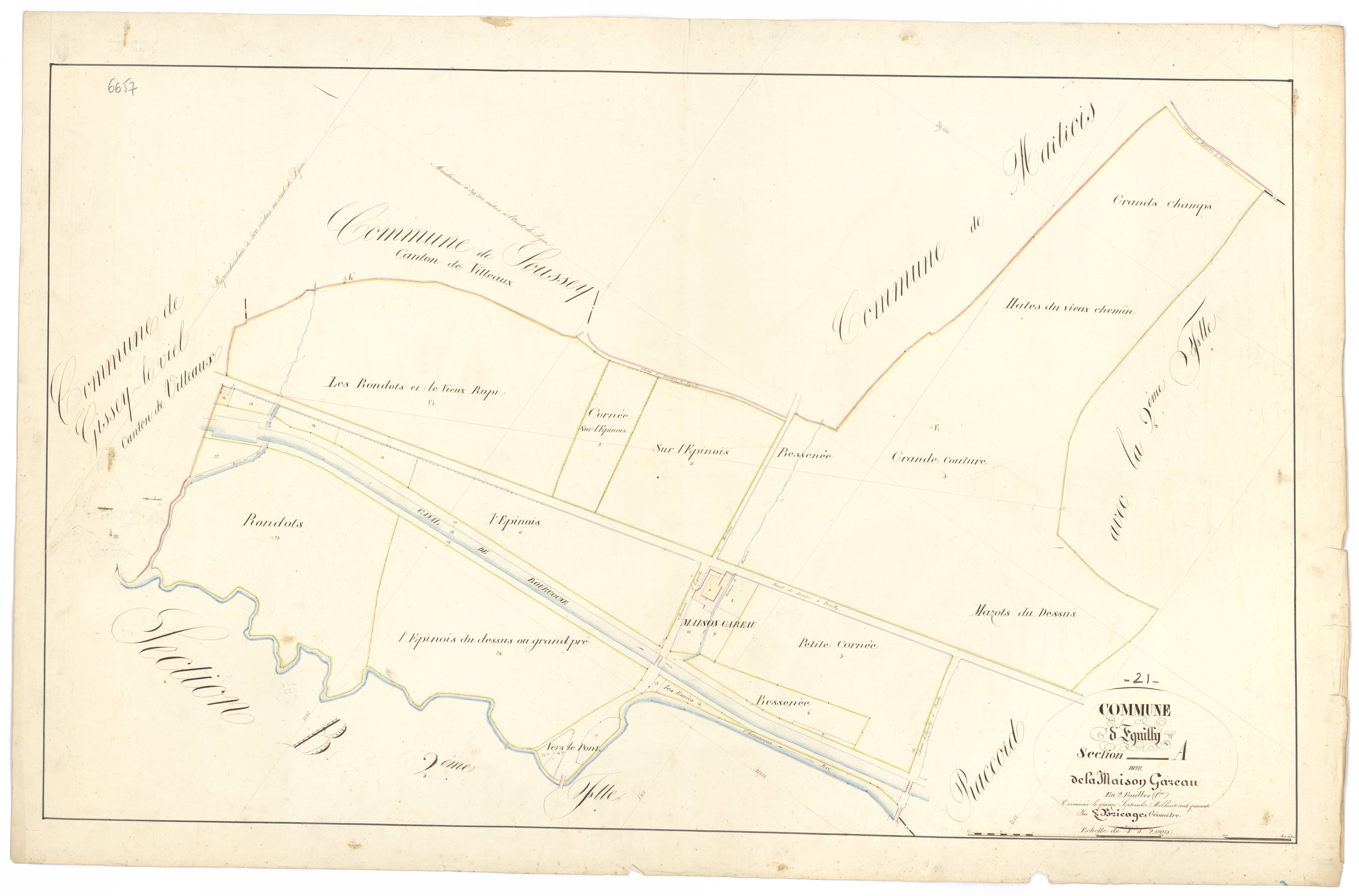 Eguilly - Section A1 - 3 P PLAN 252/2