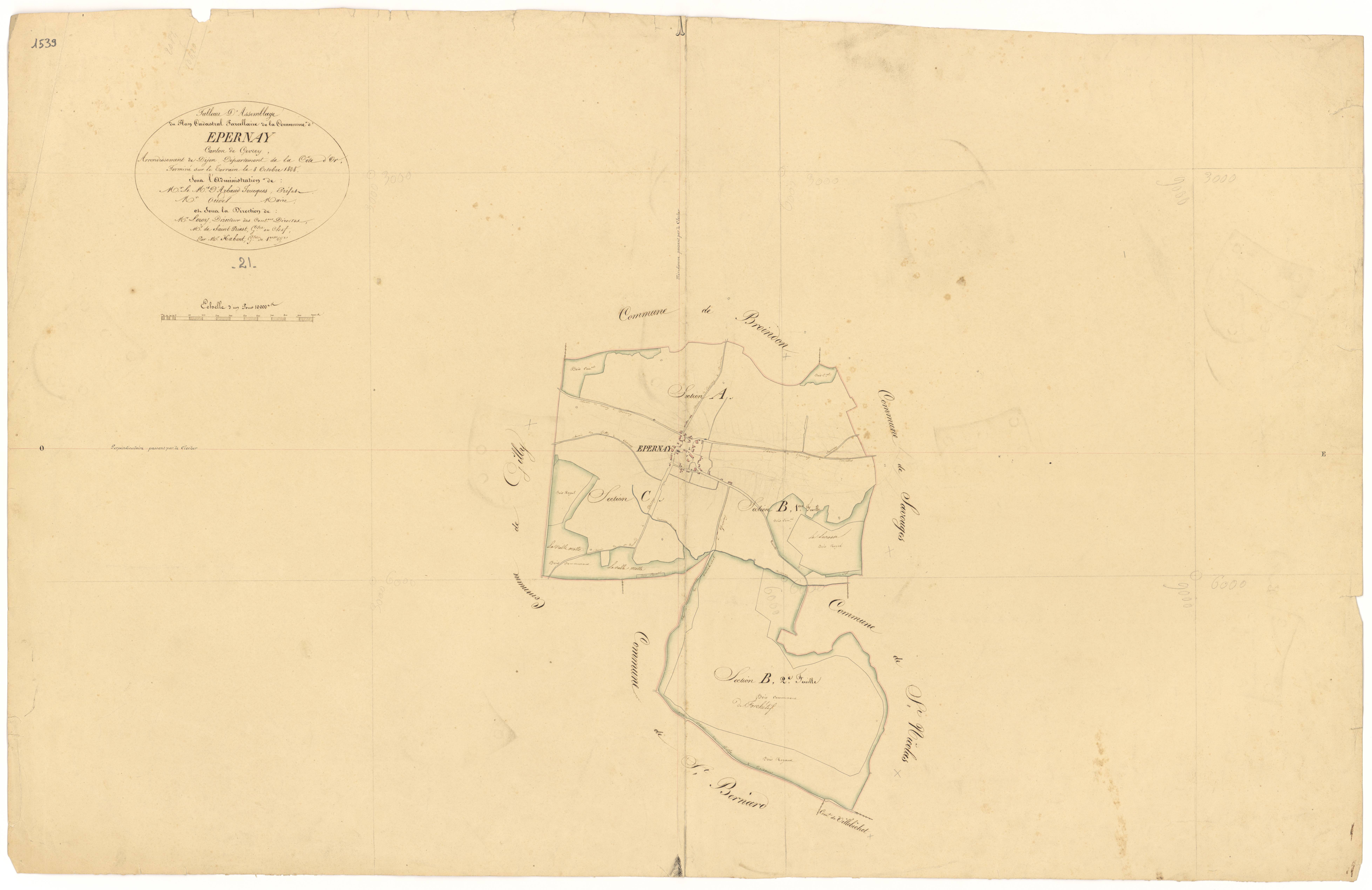 Epernay-sous-Gevrey - Tableau d'assemblage - 3 P PLAN 254/1