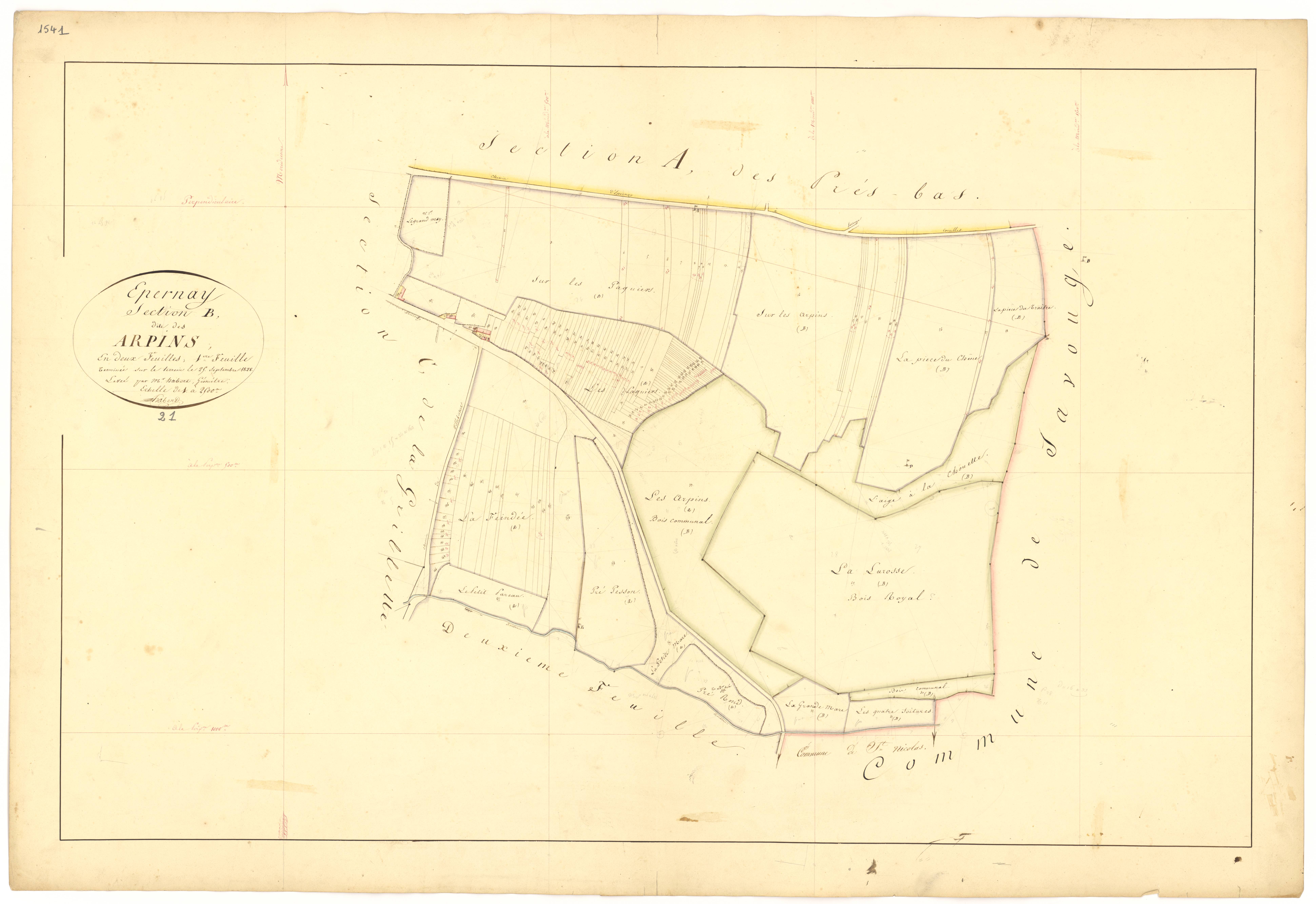 Epernay-sous-Gevrey - Section B1 - 3 P PLAN 254/3