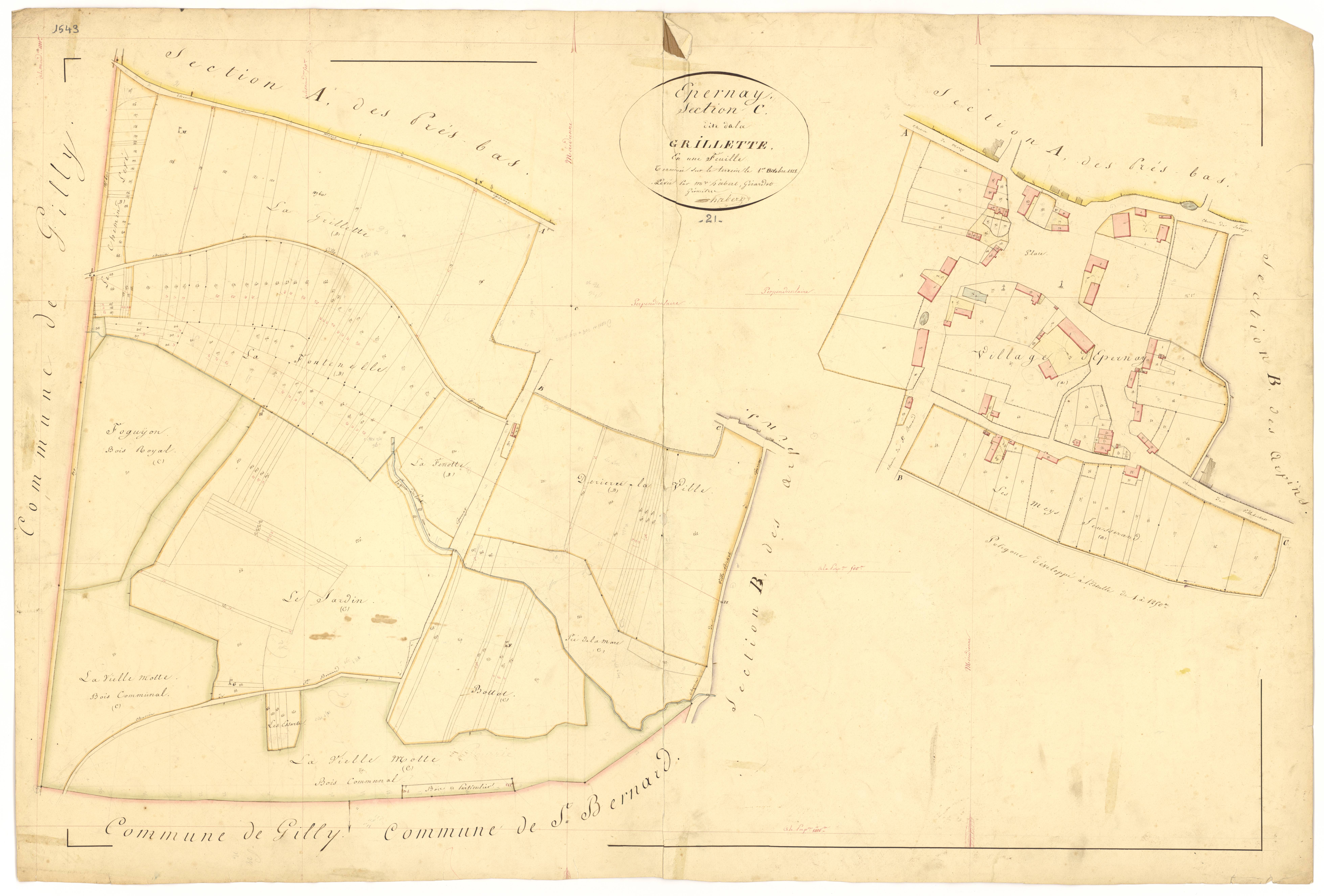 Epernay-sous-Gevrey - Section C - 3 P PLAN 254/5