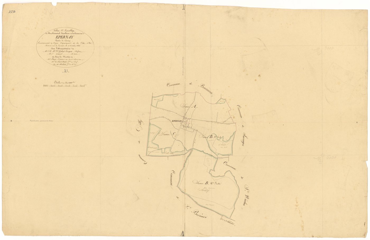 Epernay-sous-Gevrey - Tableau d'assemblage - 3 P PLAN 254/1