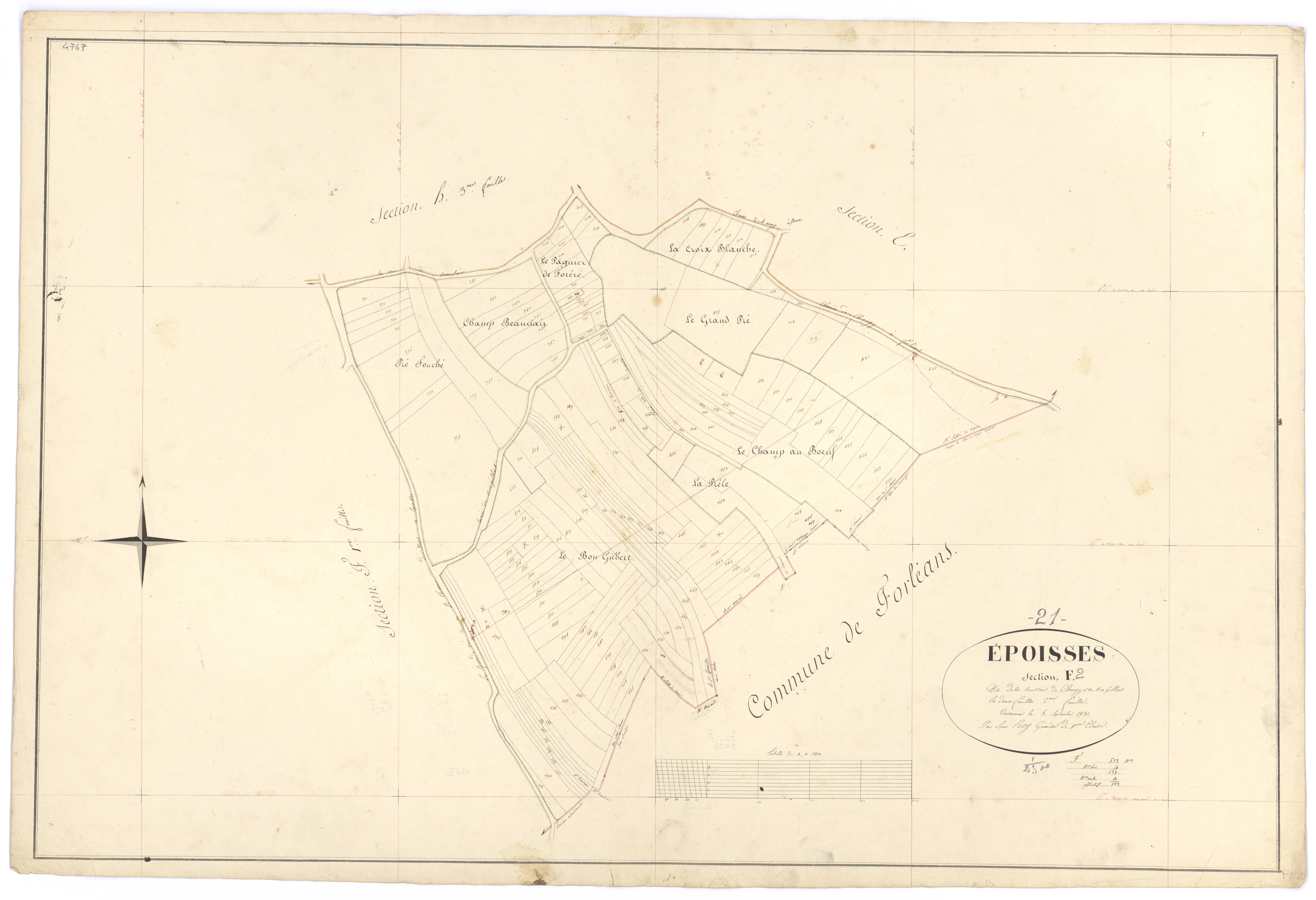Epoisses - Section F2 - 3 P PLAN 255/13