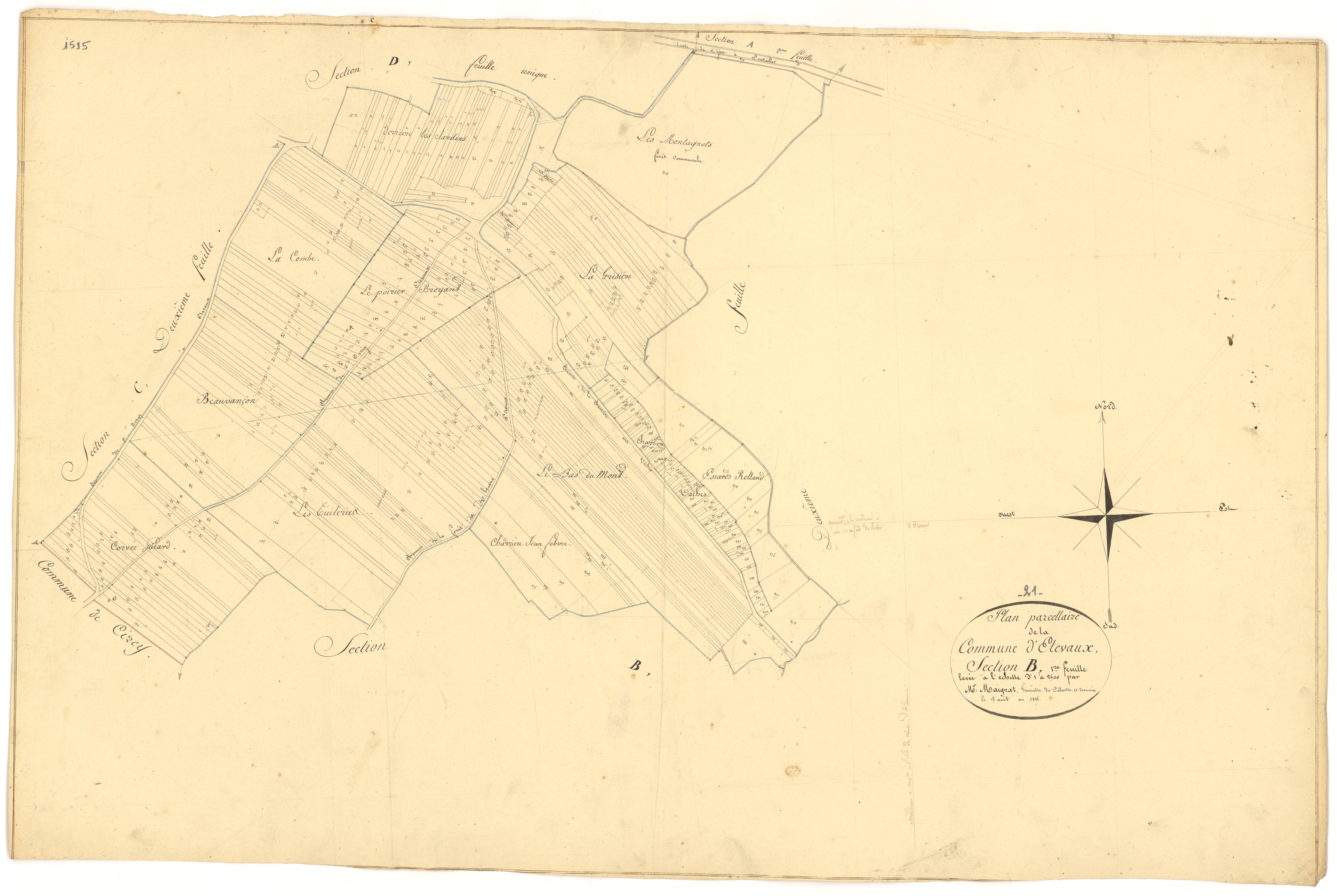 Etevaux - Section B1 - 3 P PLAN 264/4