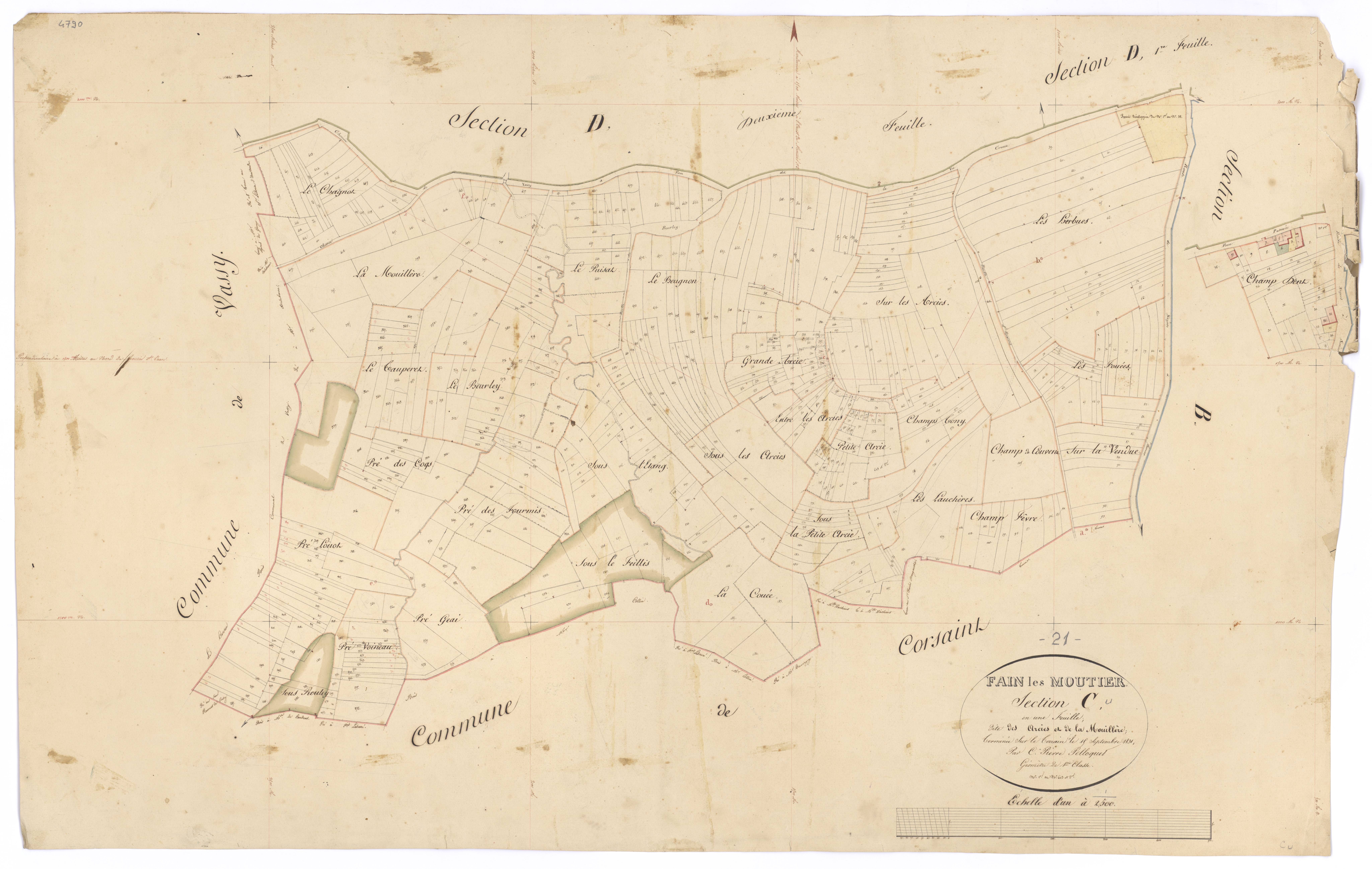 Fain-lès-Moutiers - Section C - 3 P PLAN 268/4
