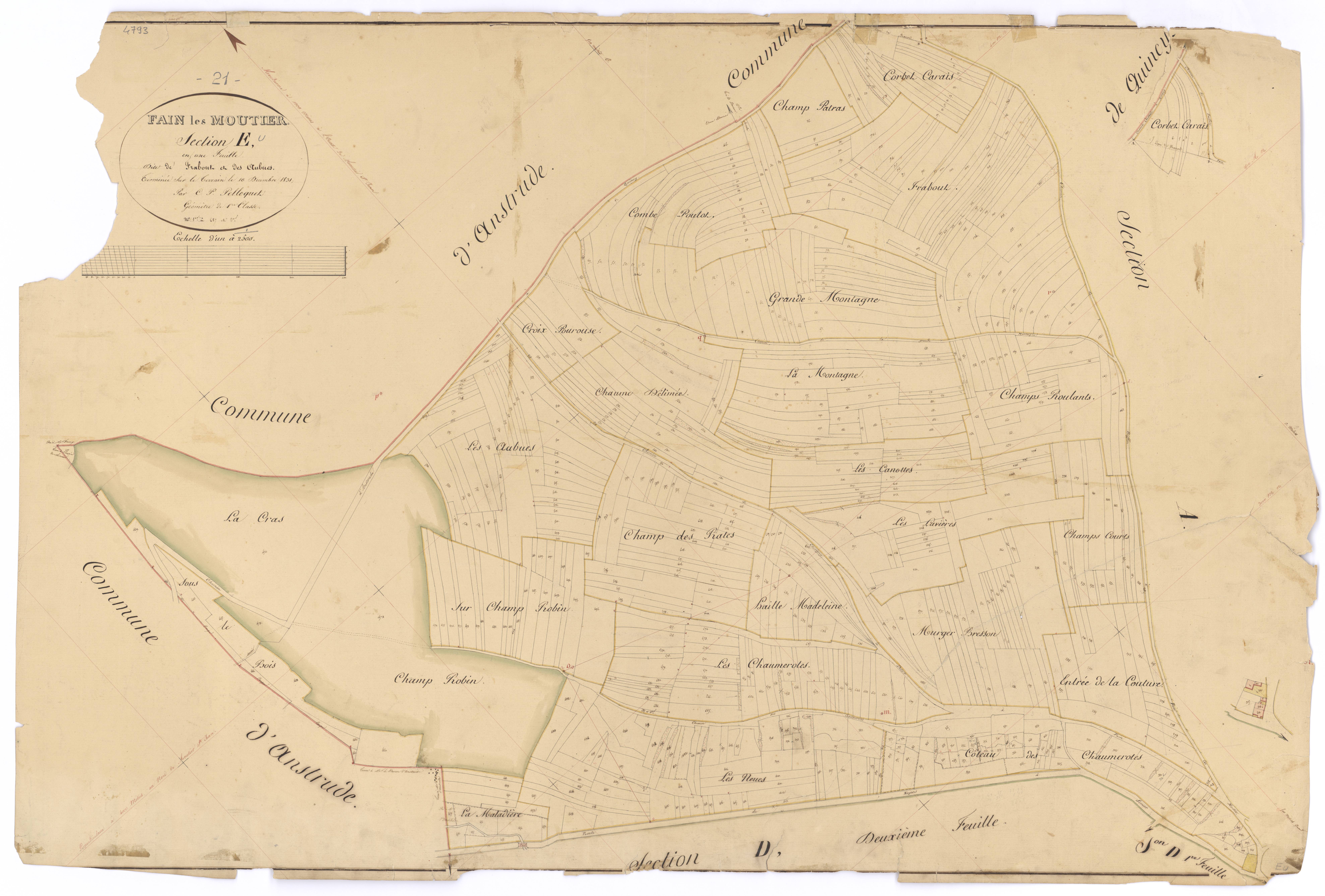 Fain-lès-Moutiers - Section E - 3 P PLAN 268/7
