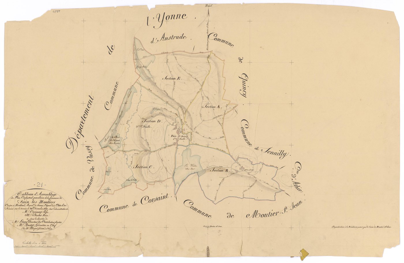 Fain-lès-Moutiers - Tableau d'assemblage - 3 P PLAN 268/1