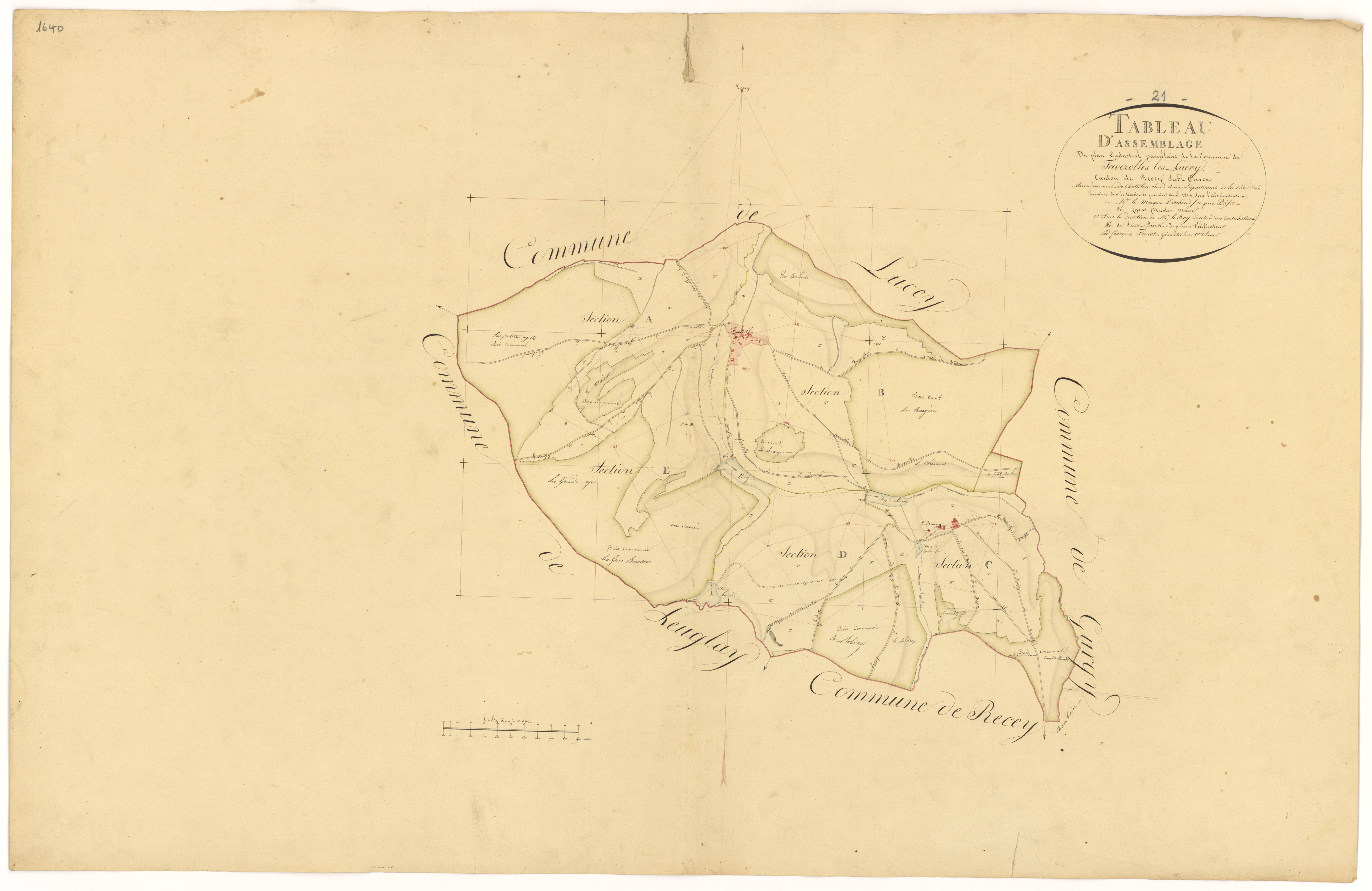 Faverolles-lès-Lucey - Tableau d'assemblage - 3 P PLAN 270/1