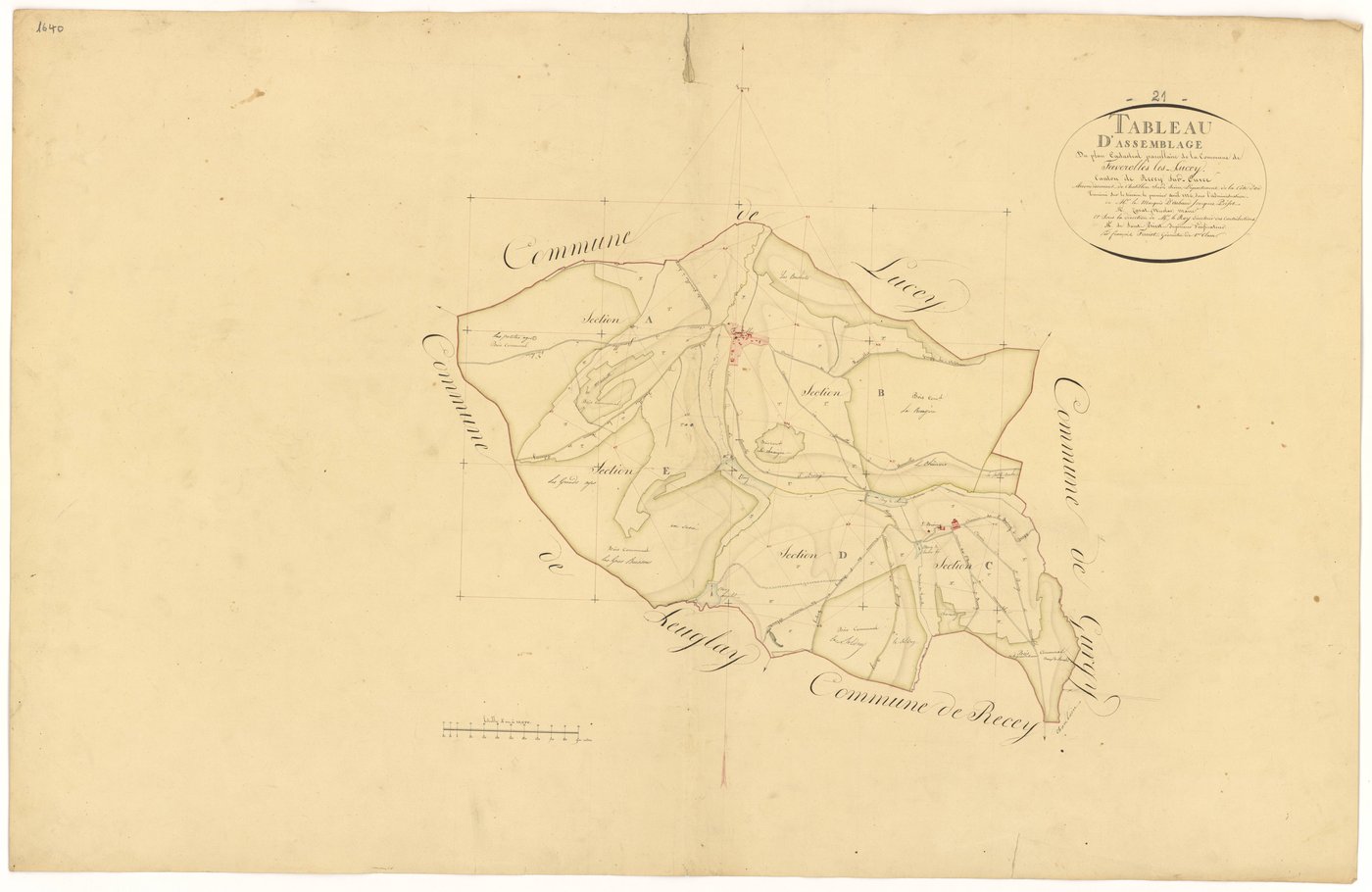 Faverolles-lès-Lucey - Tableau d'assemblage - 3 P PLAN 270/1