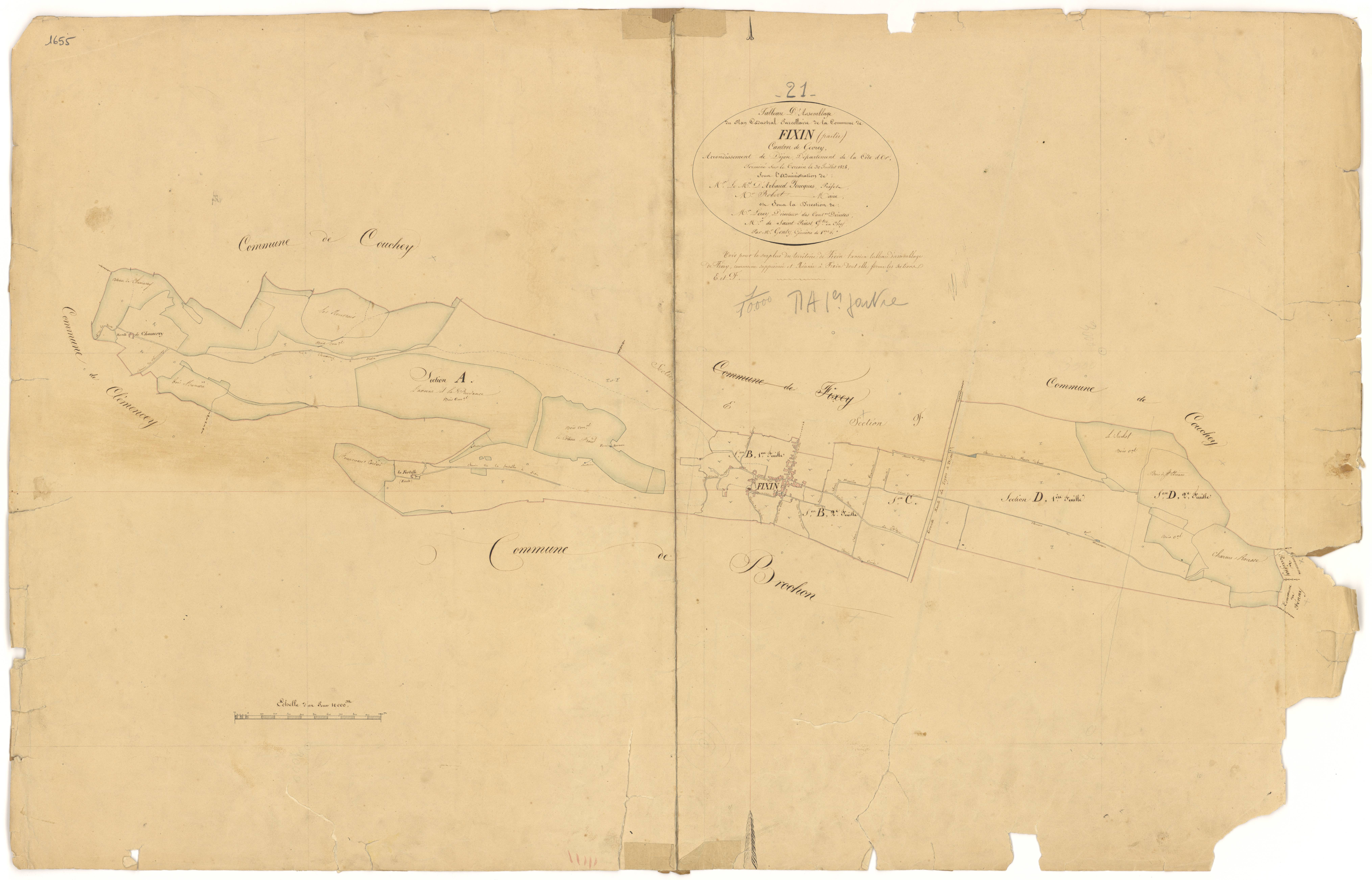 Fixin - Tableau d'assemblage 1 - 3 P PLAN 273/1