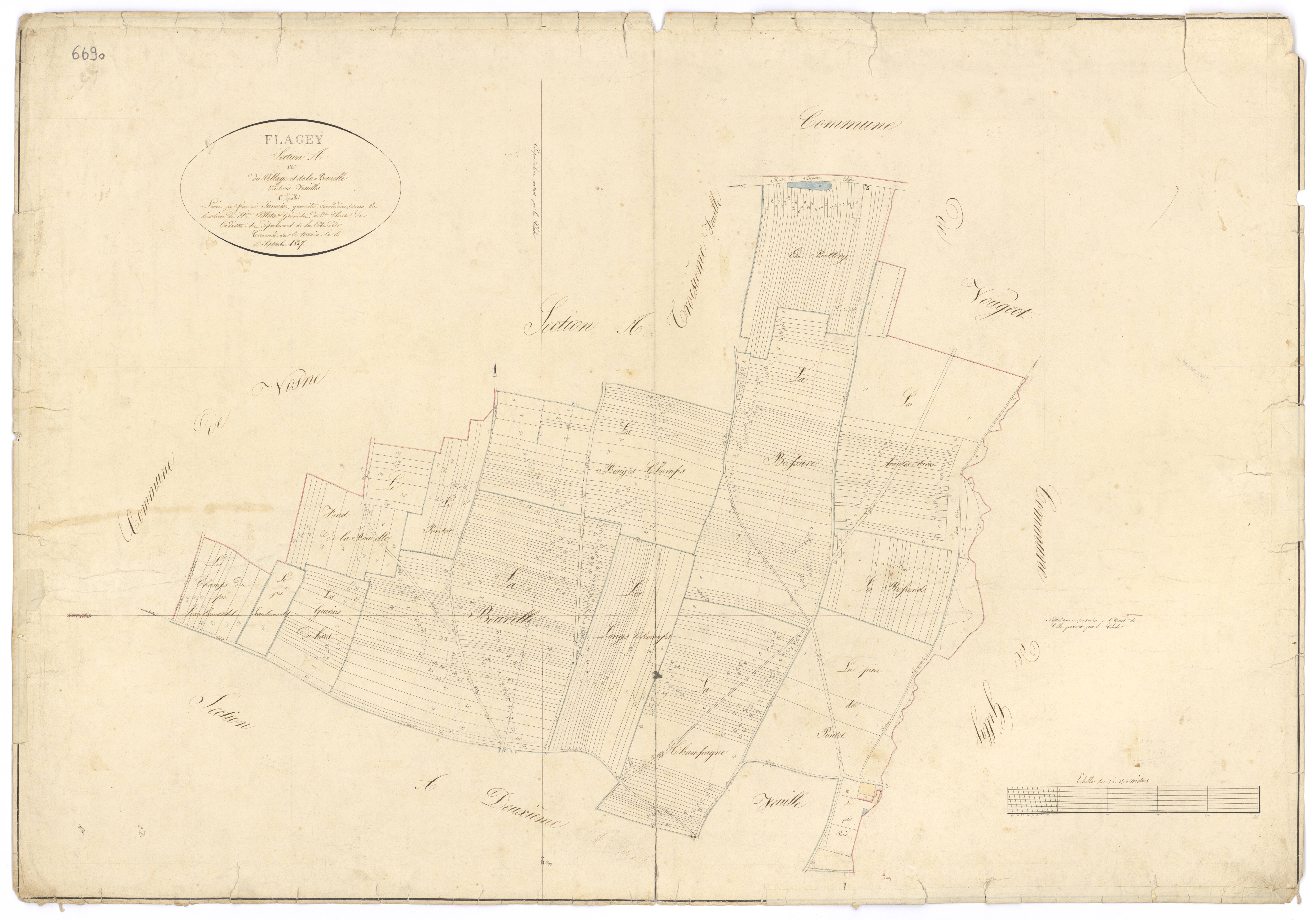 Flagey-Echézeaux - Section A1 - 3 P PLAN 275/2