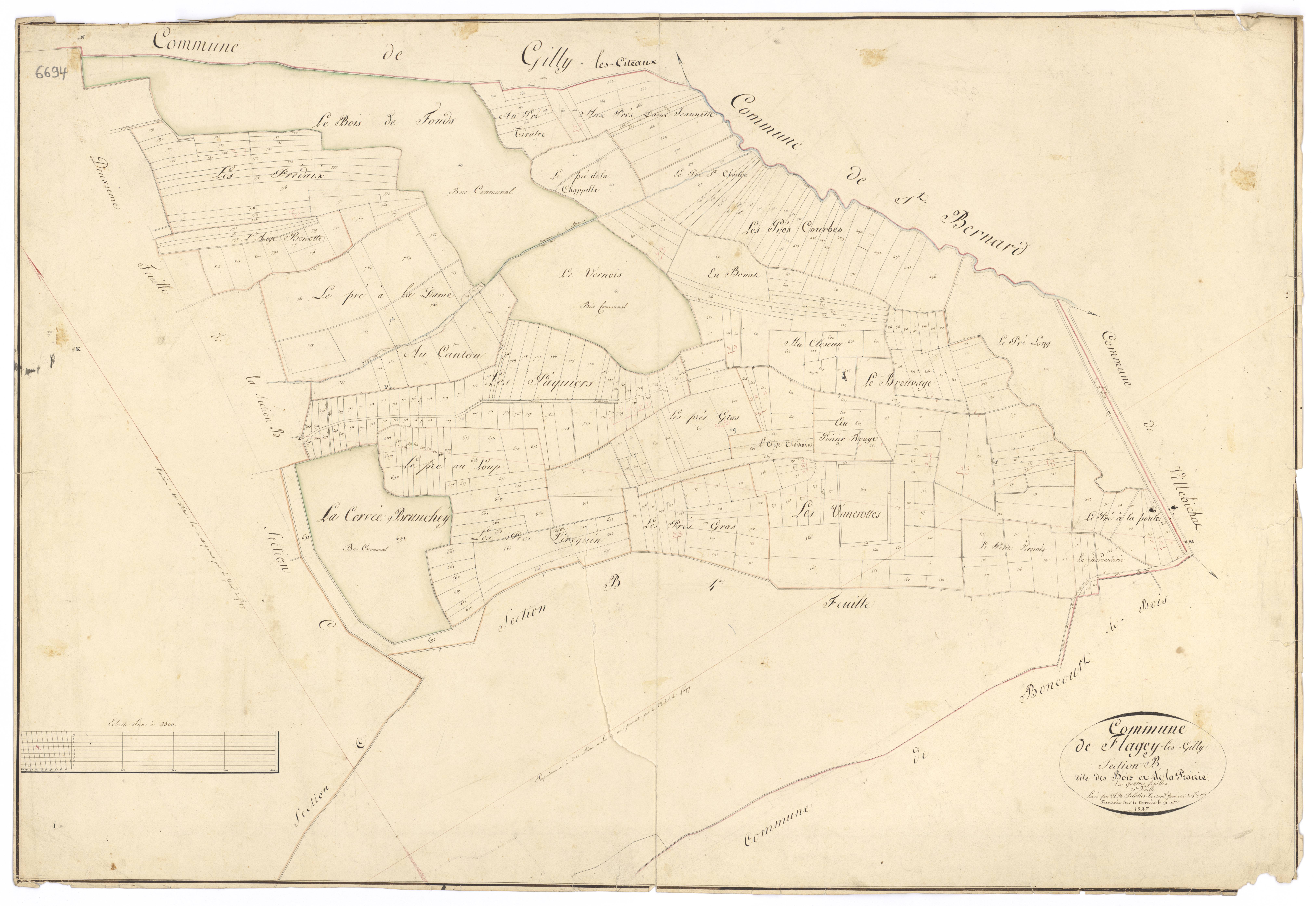 Flagey-Echézeaux - Section B3 - 3 P PLAN 275/6