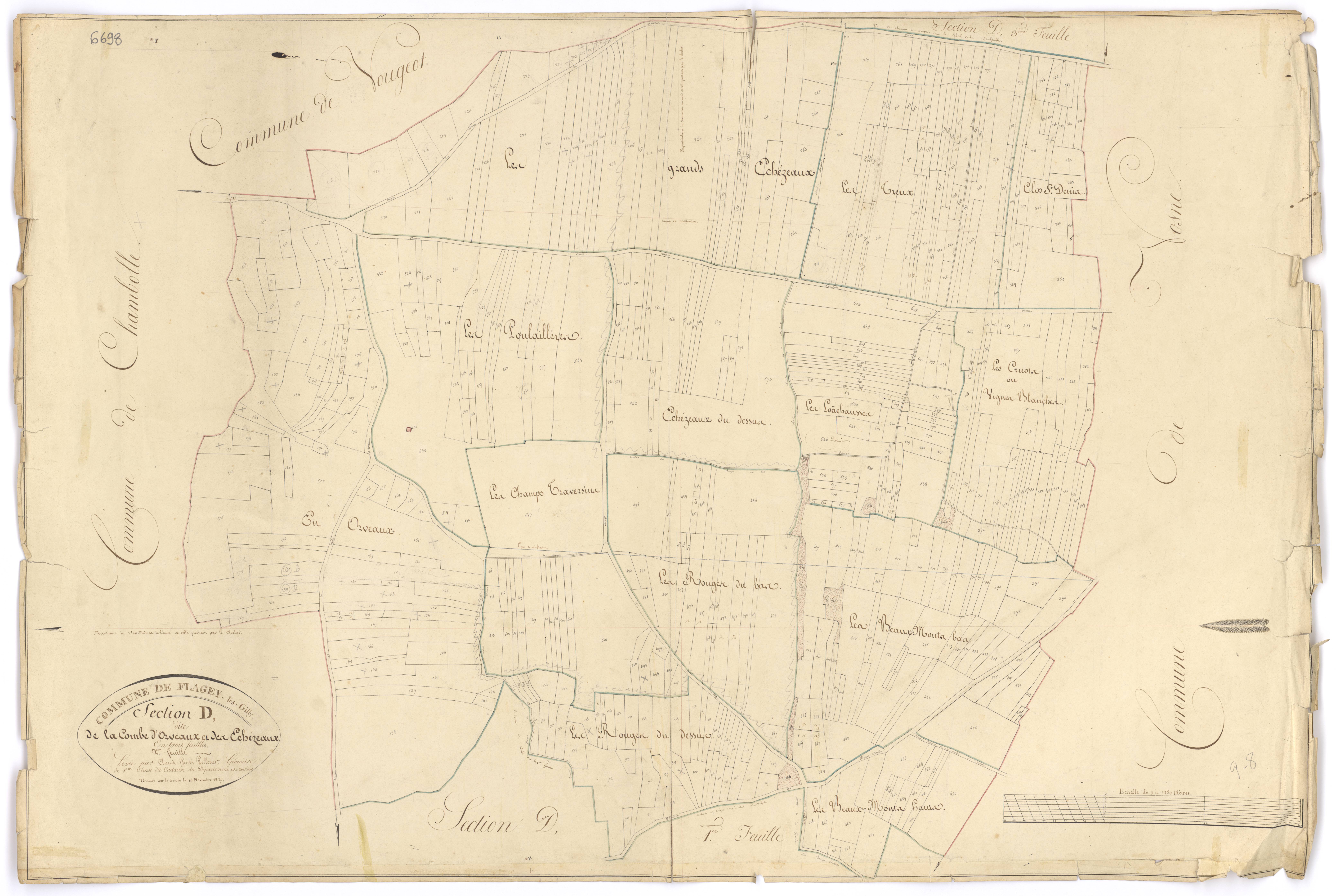 Flagey-Echézeaux - Section D2 - 3 P PLAN 275/10