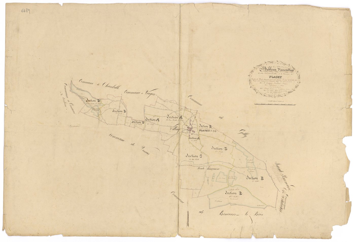 Flagey-Echézeaux - Tableau d'assemblage - 3 P PLAN 275/1