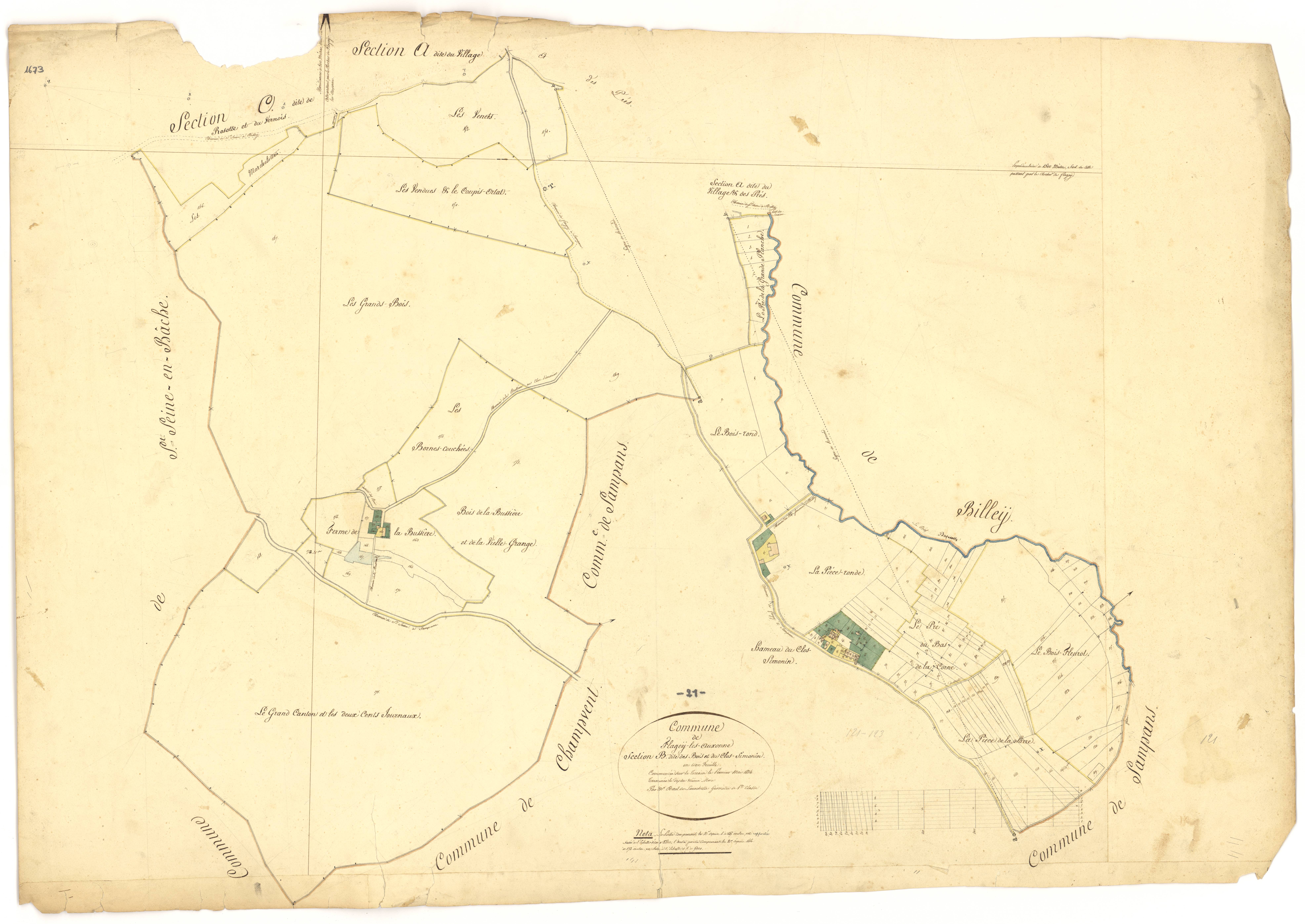 Flagey-lès-Auxonne - Section B - 3 P PLAN 276/3