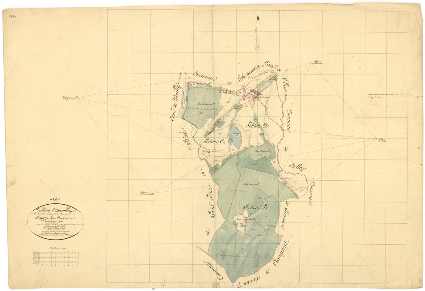Flagey-lès-Auxonne - Tableau d'assemblage - 3 P PLAN 276/1