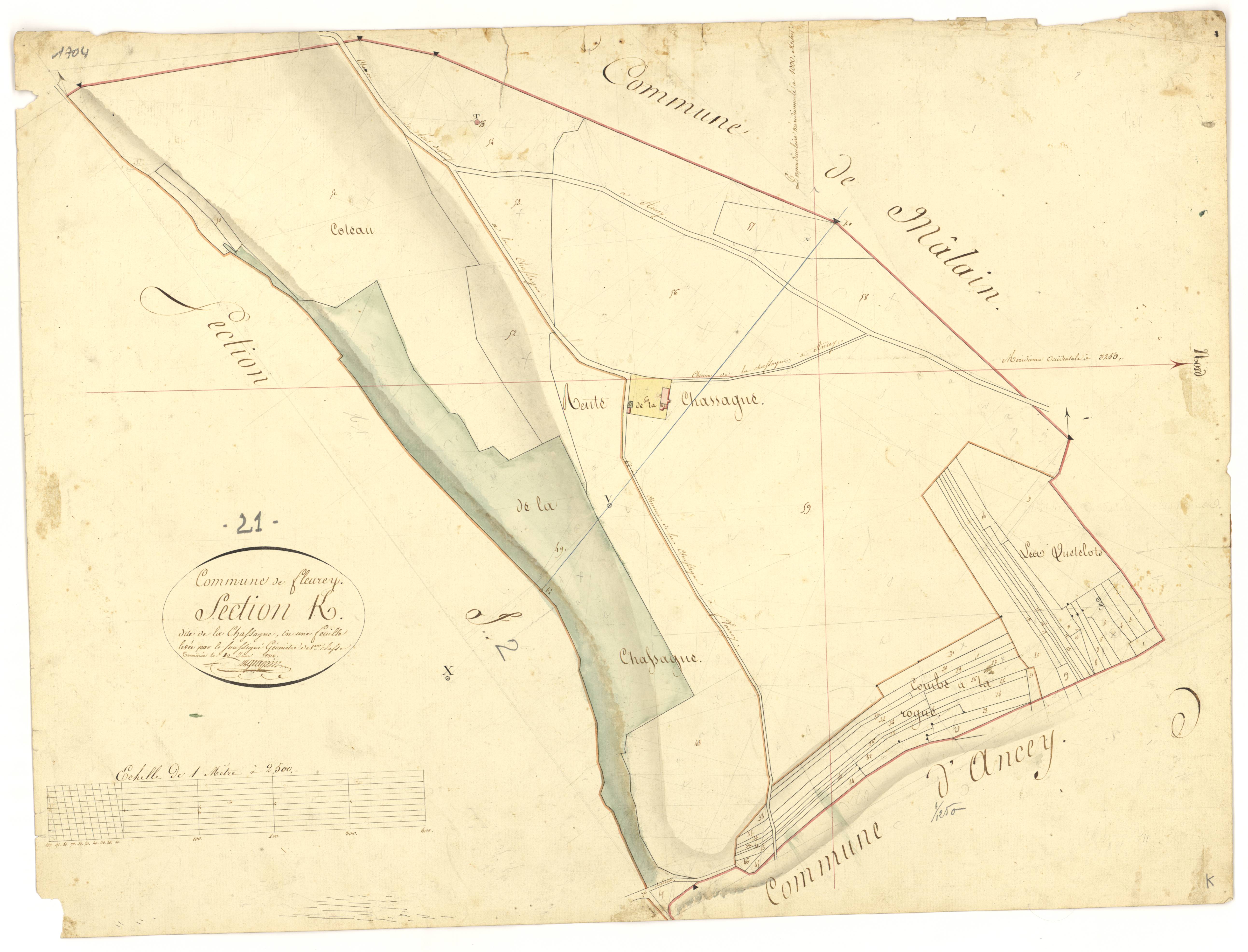 Fleurey-sur-Ouche - Section K - 3 P PLAN 281/14