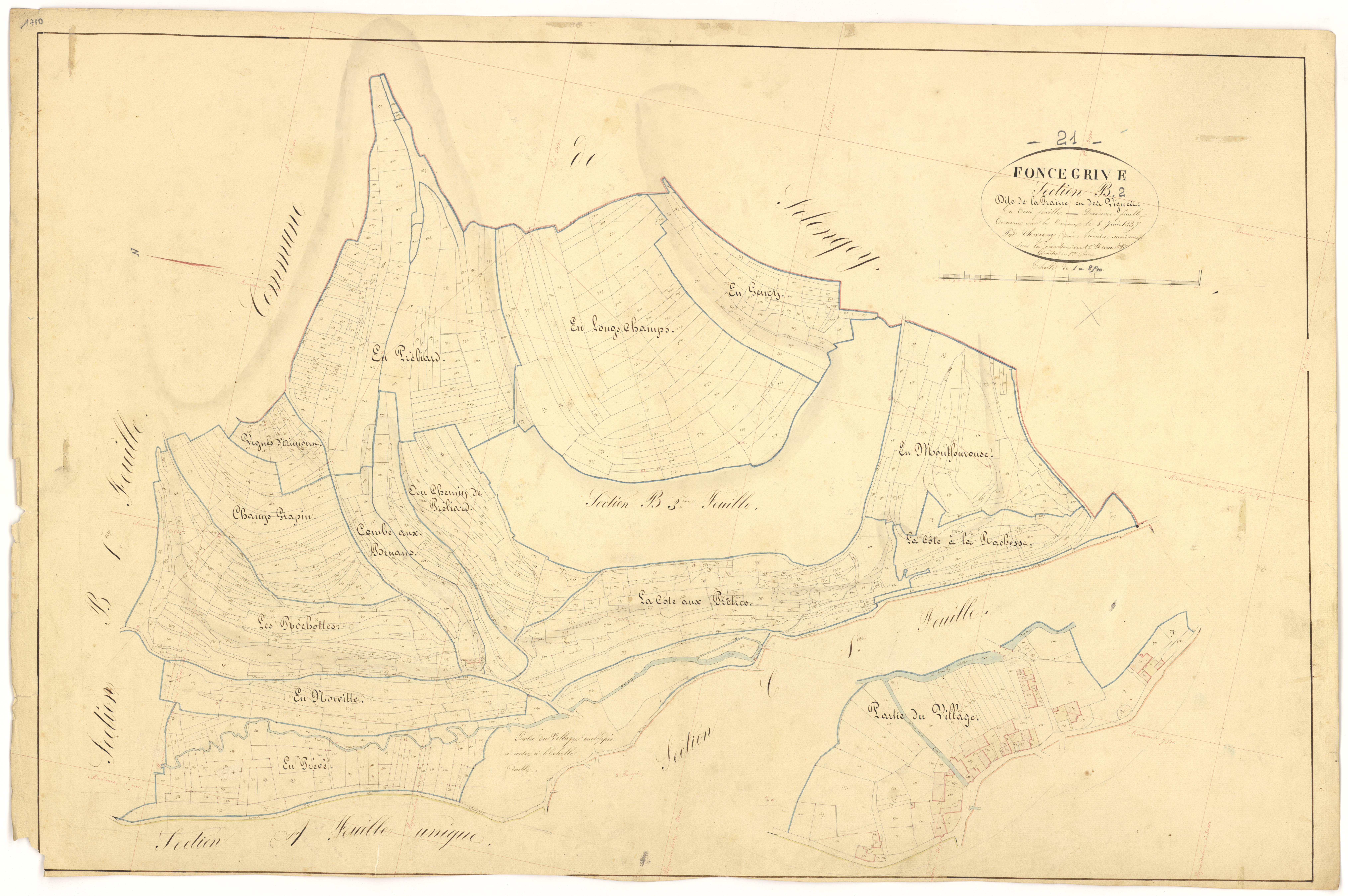 Foncegrive - Section B2 - 3 P PLAN 283/4