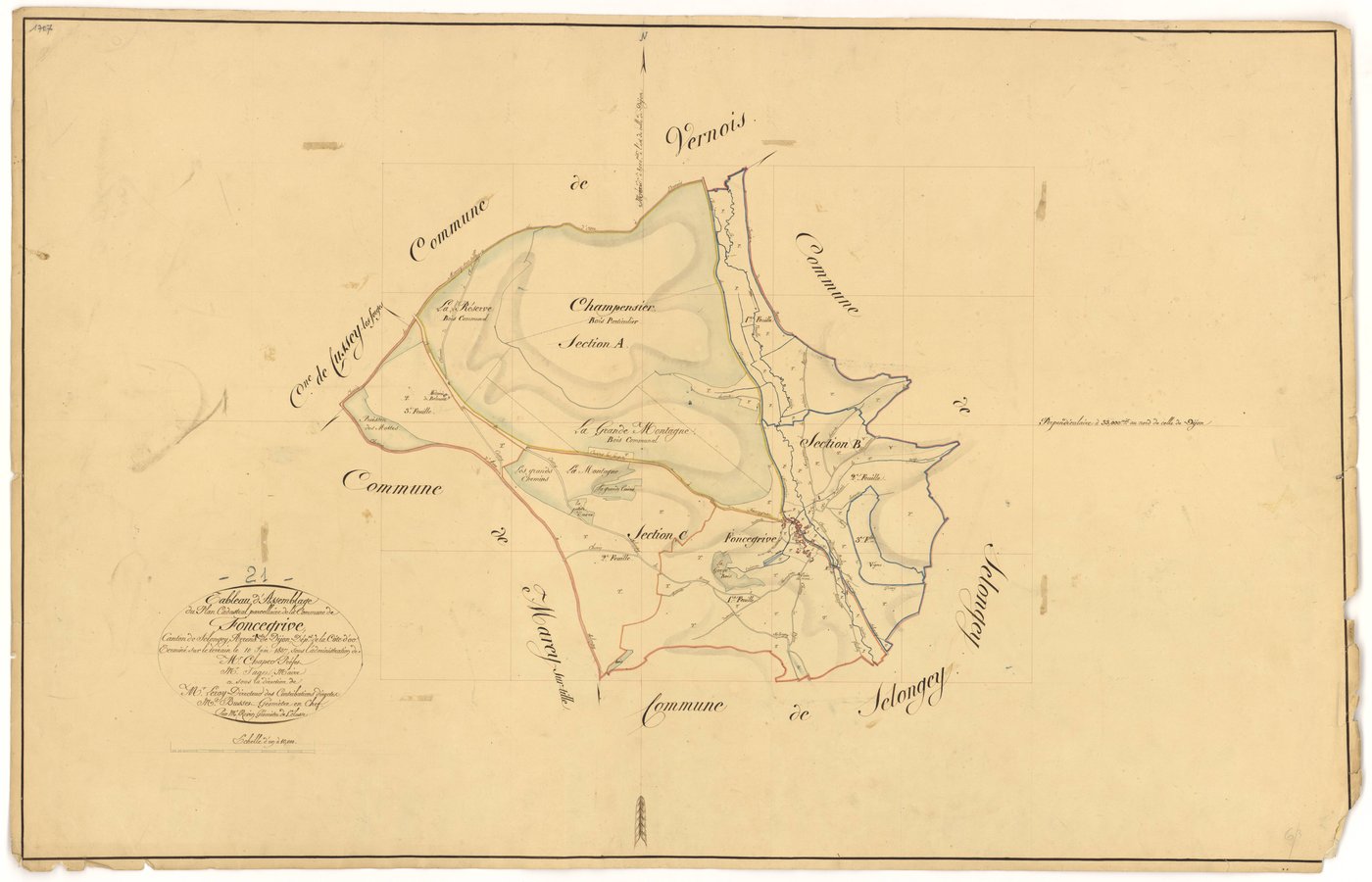 Foncegrive - Tableau d'assemblage - 3 P PLAN 283/1