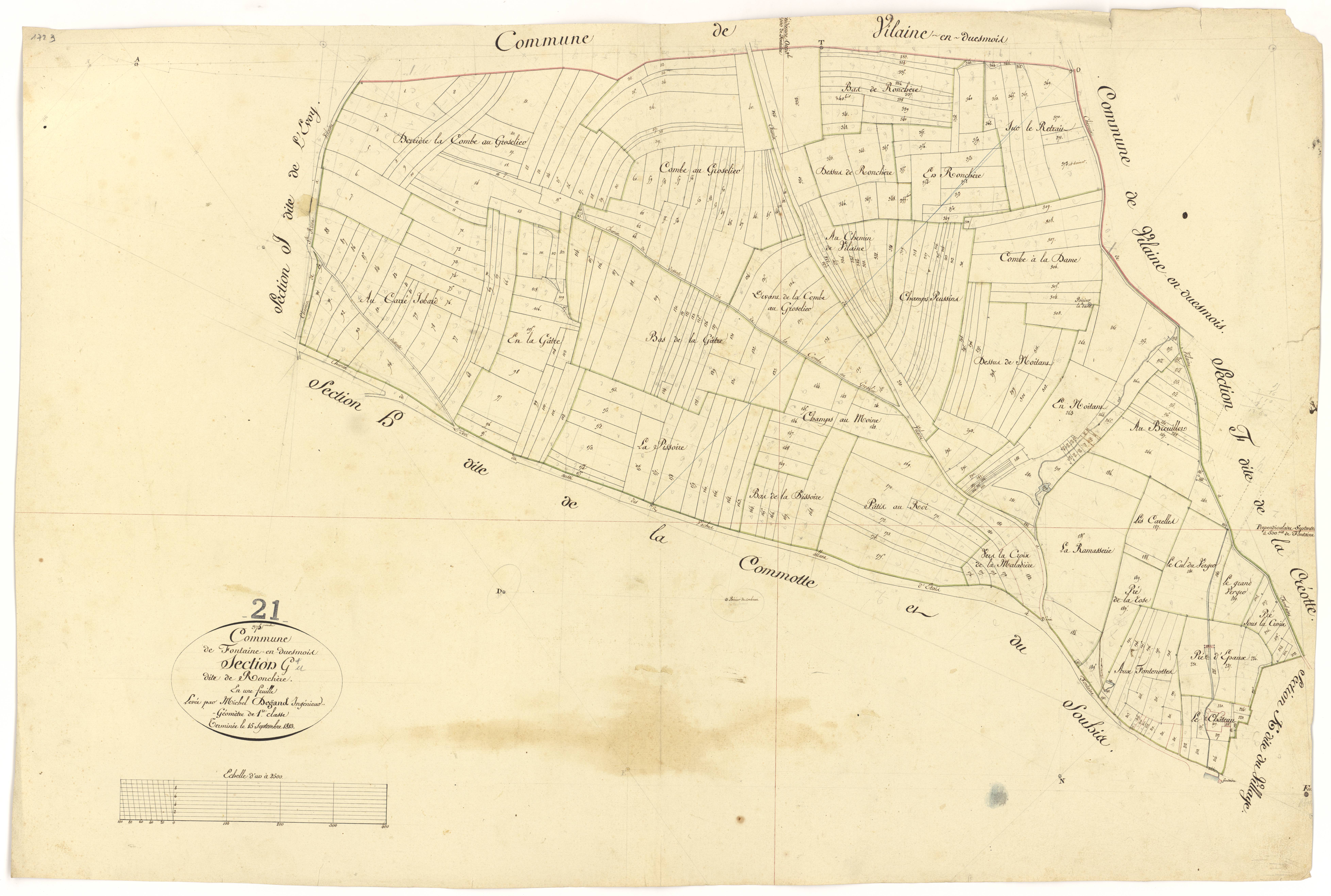 Fontaines-en-Duesmois - Section G - 3 P PLAN 284/9
