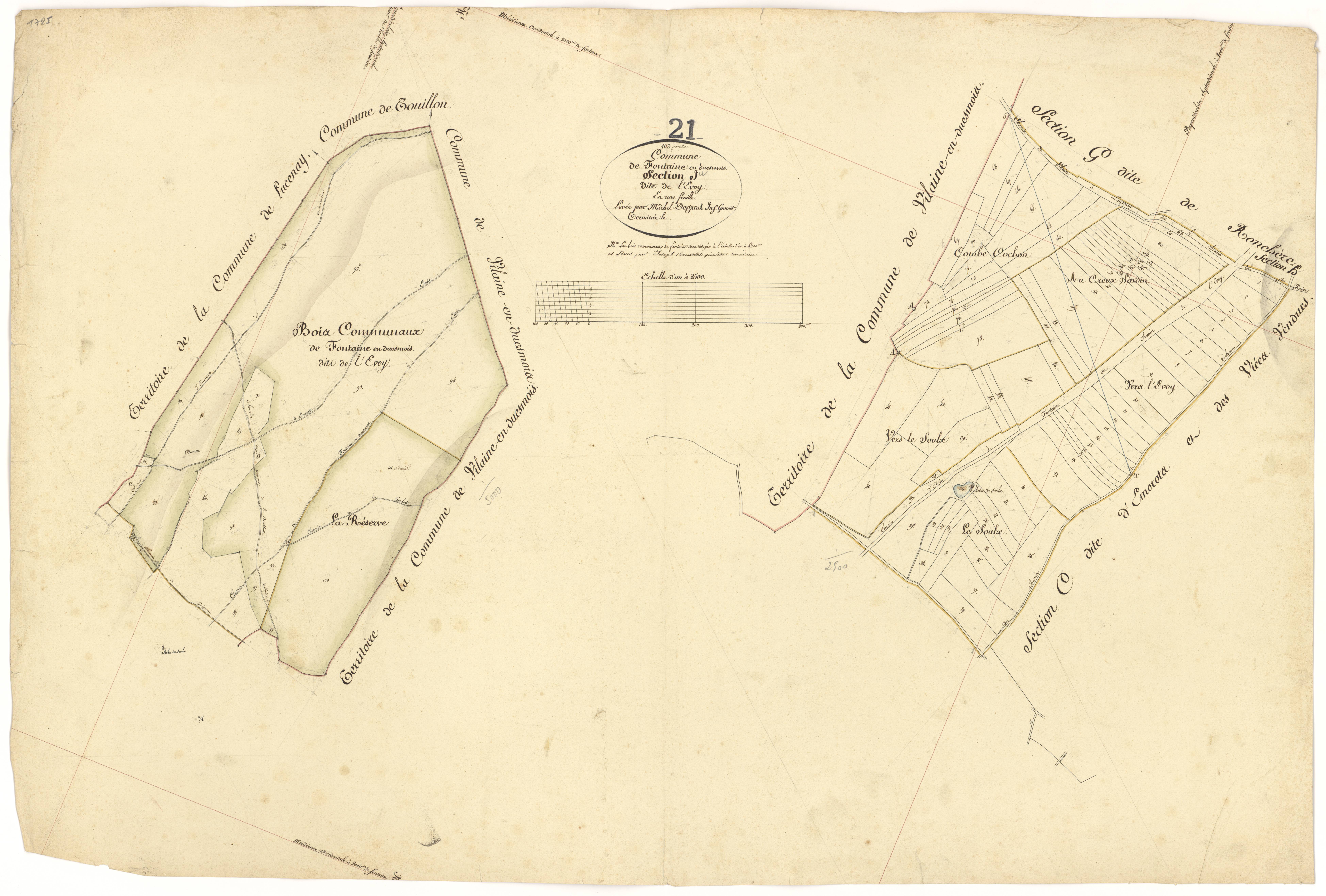 Fontaines-en-Duesmois - Section J - 3 P PLAN 284/11