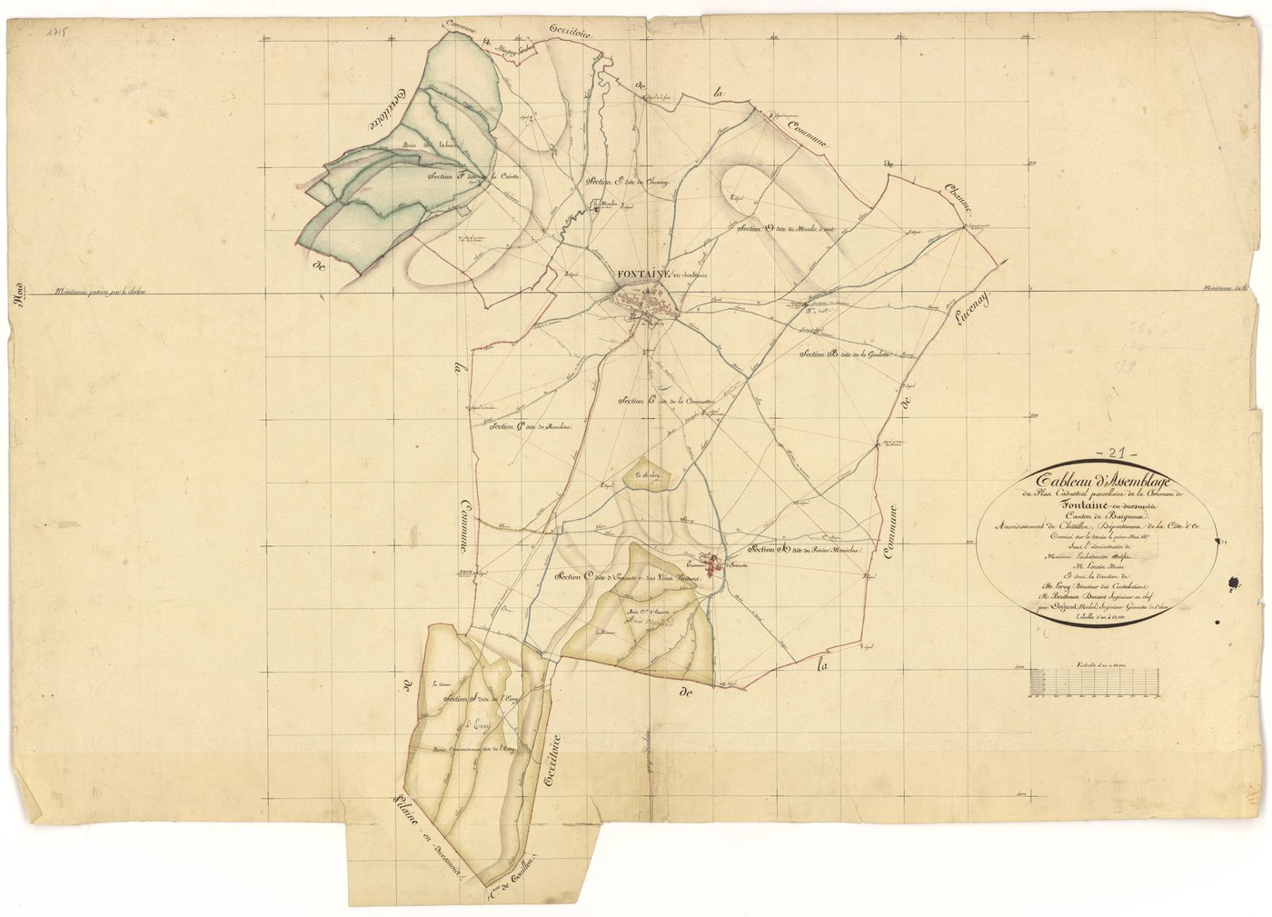 Fontaines-en-Duesmois - Tableau d'assemblage - 3 P PLAN 284/1
