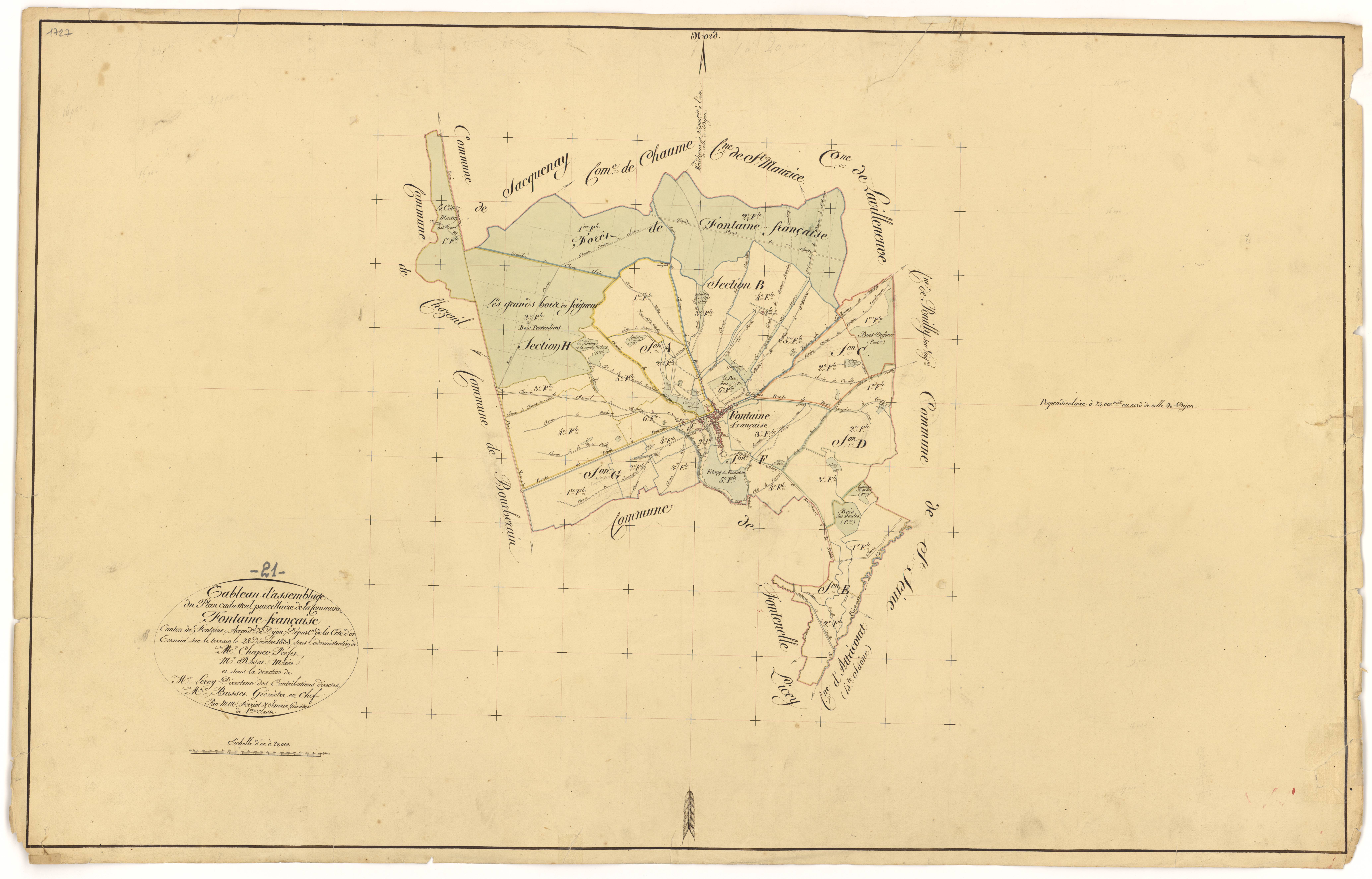Fontaine-Française - Tableau d'assemblage - 3 P PLAN 285/1