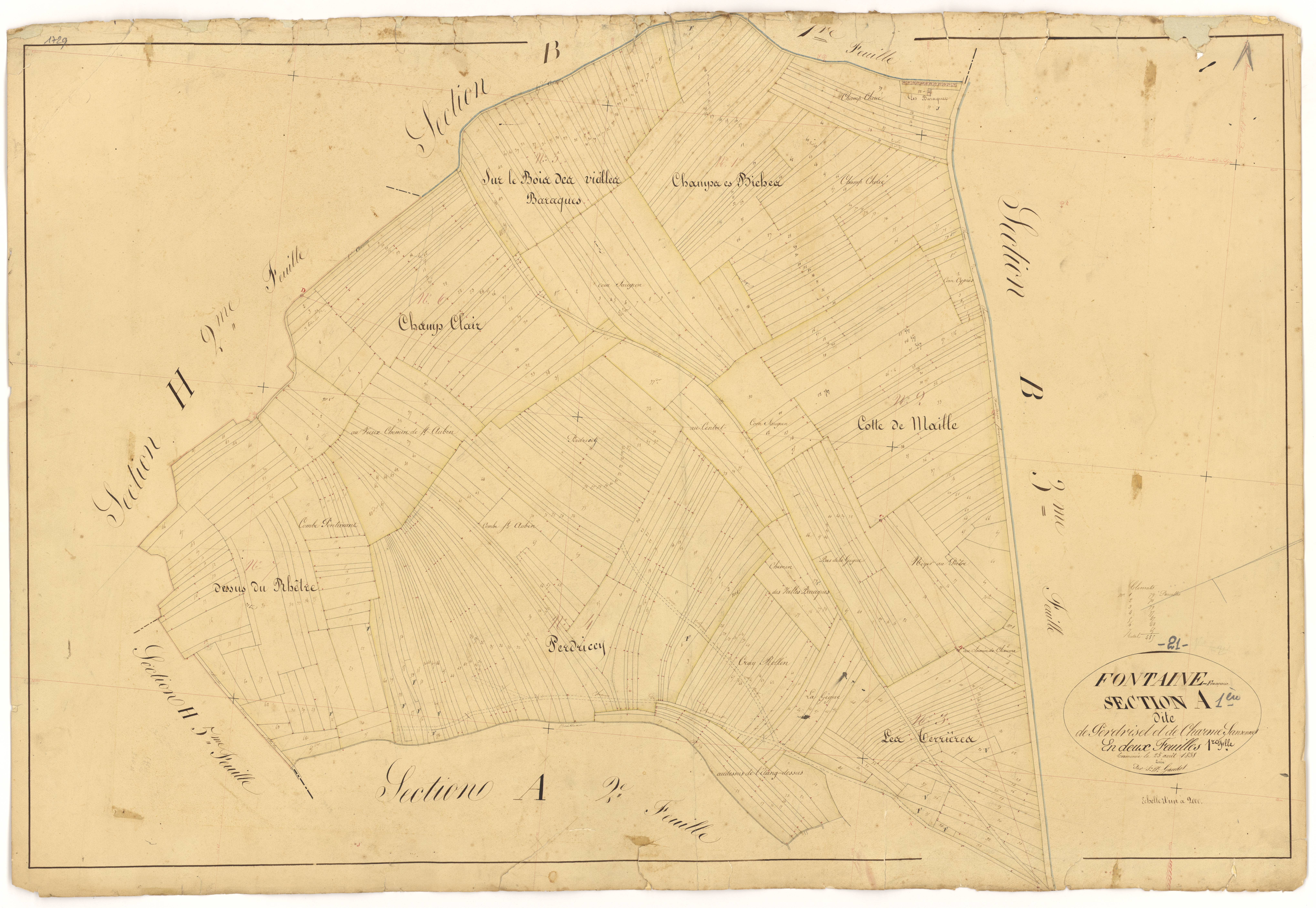 Fontaine-Française - Section A1 - 3 P PLAN 285/3