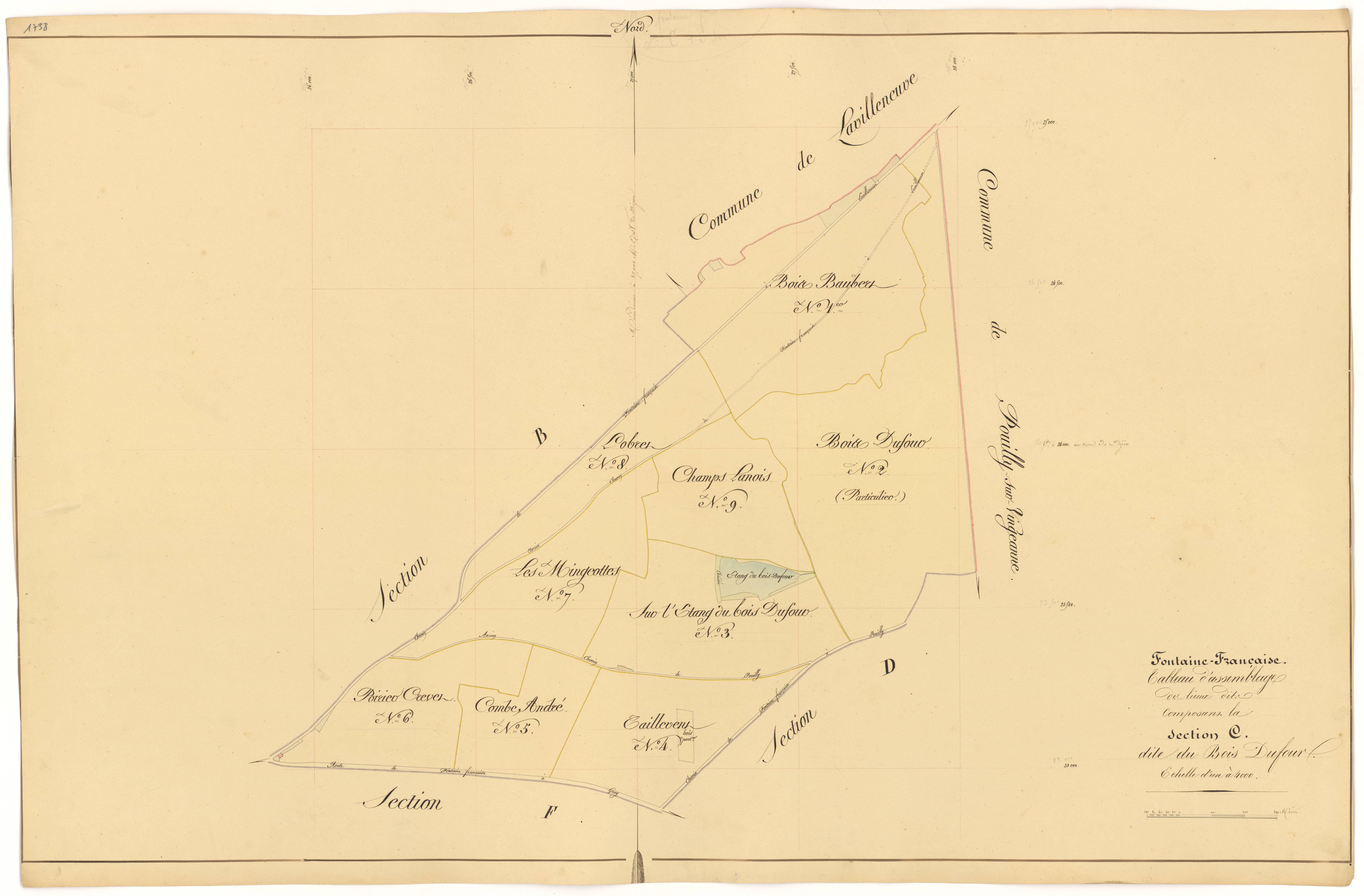 Fontaine-Française - Section C (tableau d'assemblage) - 3 P PLAN 285/12