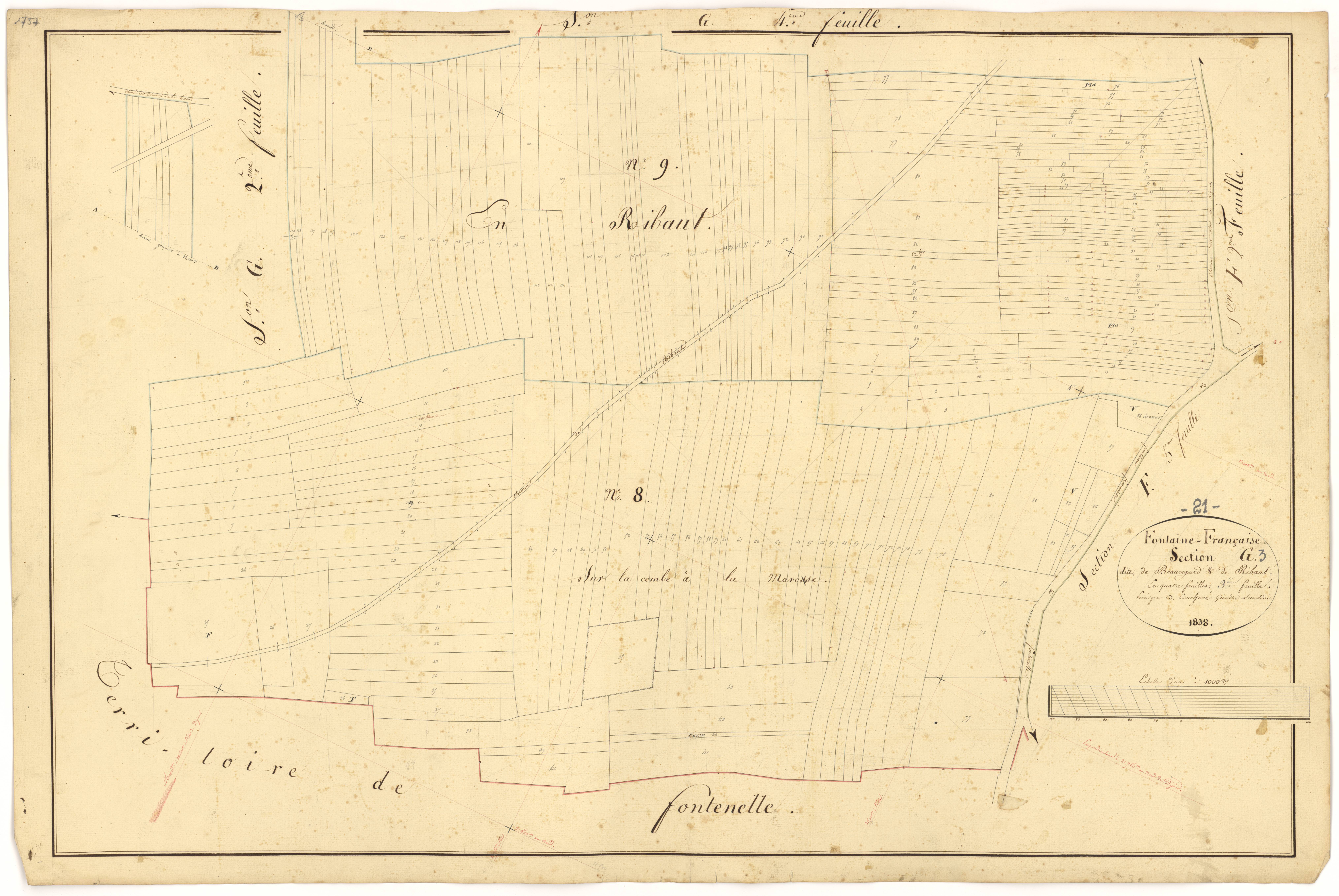 Fontaine-Française - Section G3 - 3 P PLAN 285/31
