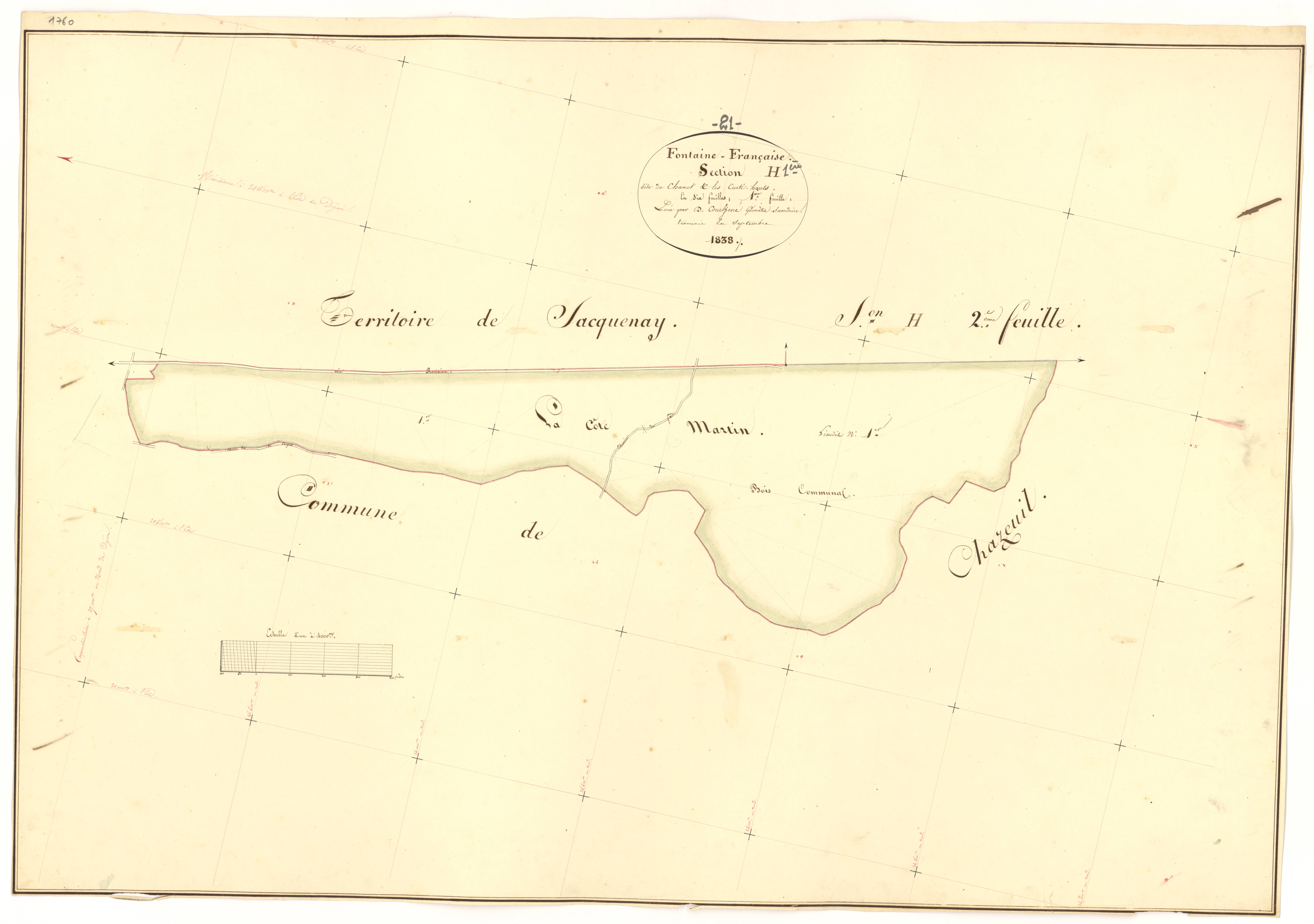 Fontaine-Française - Section H1 - 3 P PLAN 285/34