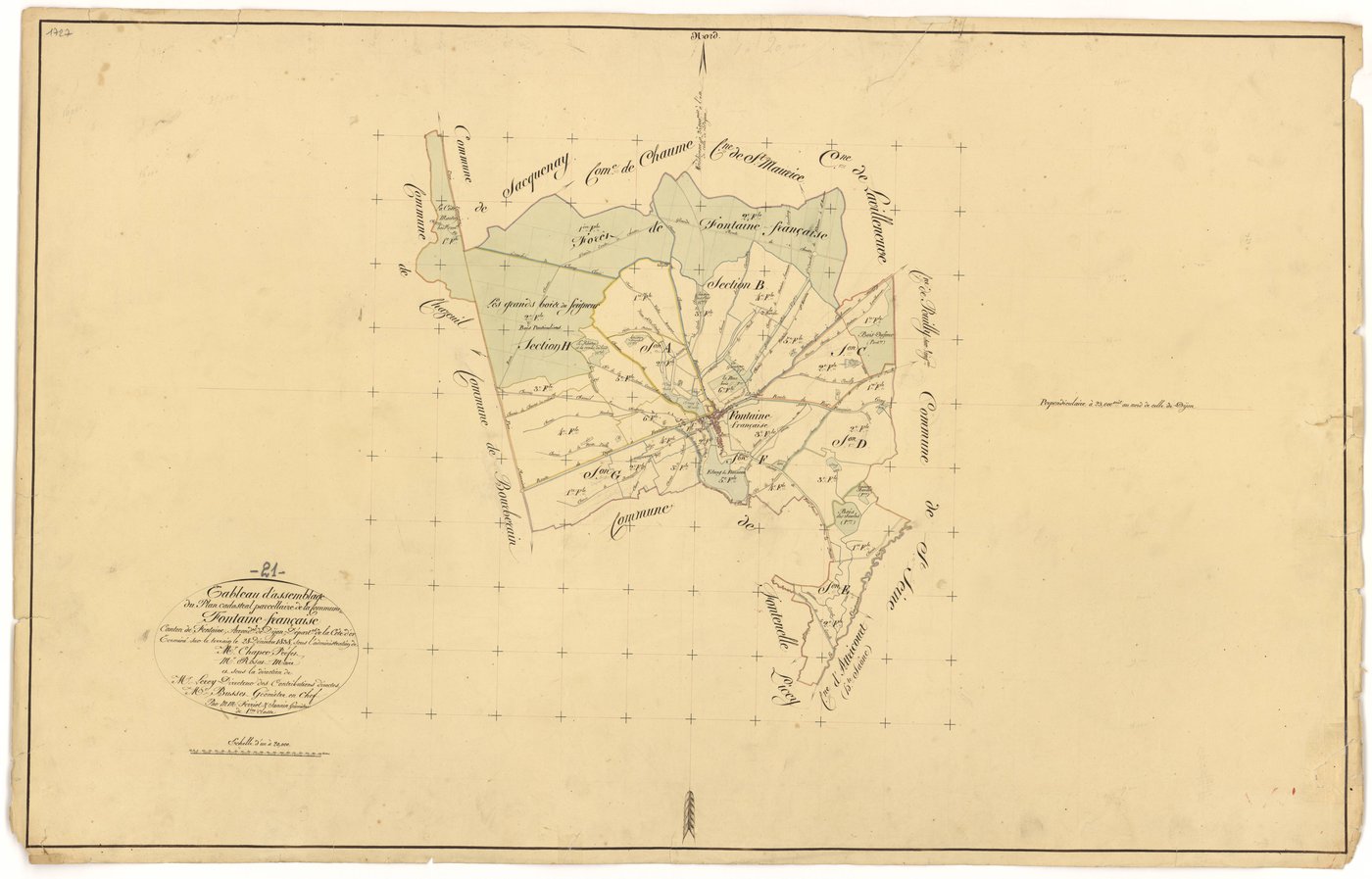 Fontaine-Française - Tableau d'assemblage - 3 P PLAN 285/1