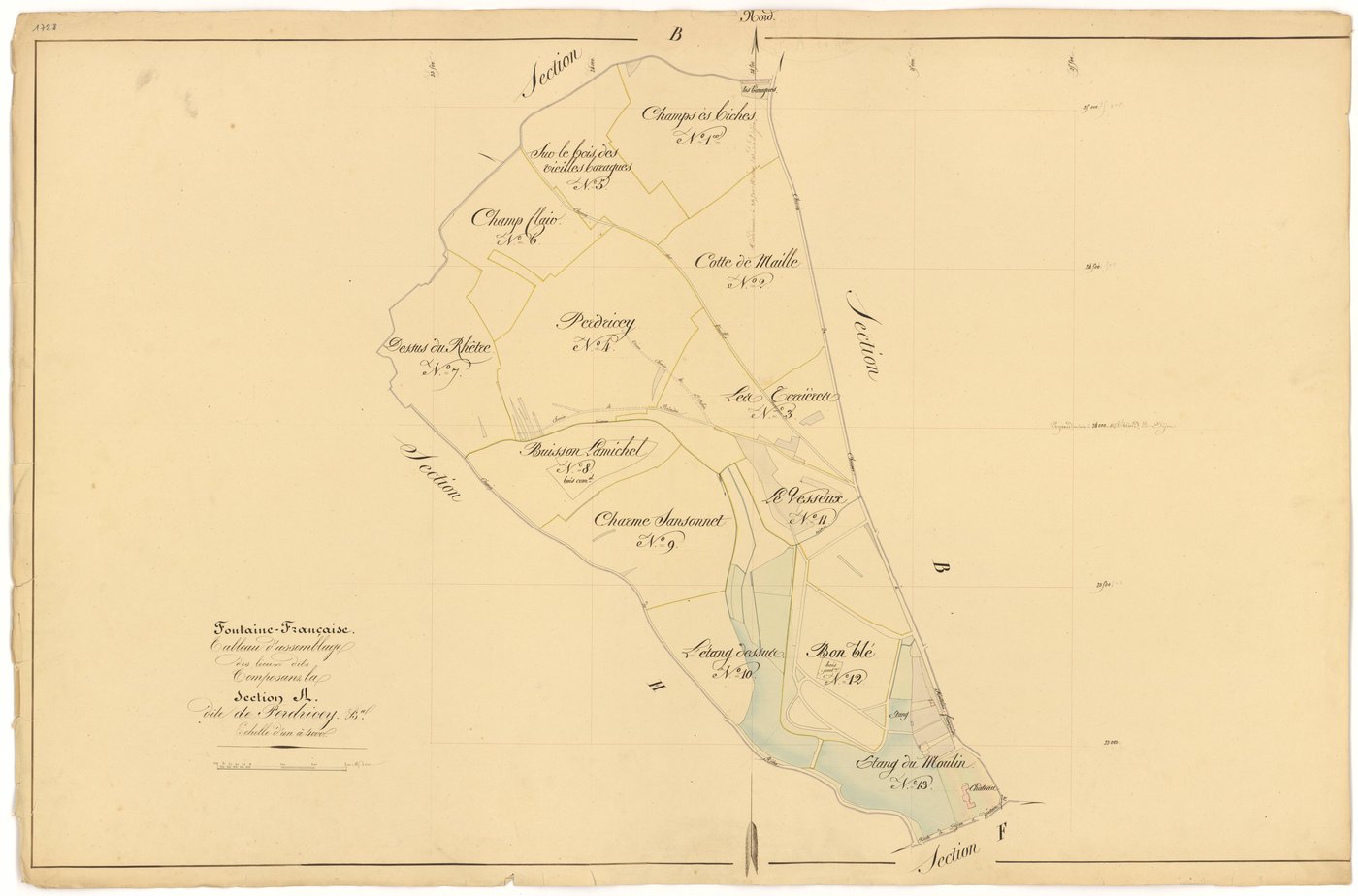 Fontaine-Française - Section A (tableau d'assemblage) - 3 P PLAN 285/2
