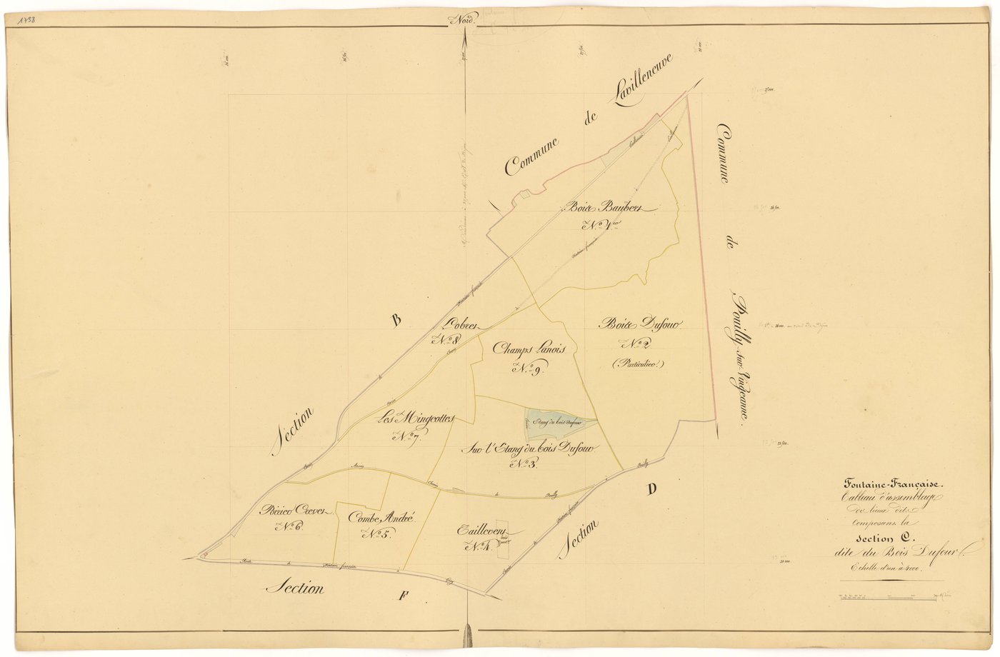 Fontaine-Française - Section C (tableau d'assemblage) - 3 P PLAN 285/12