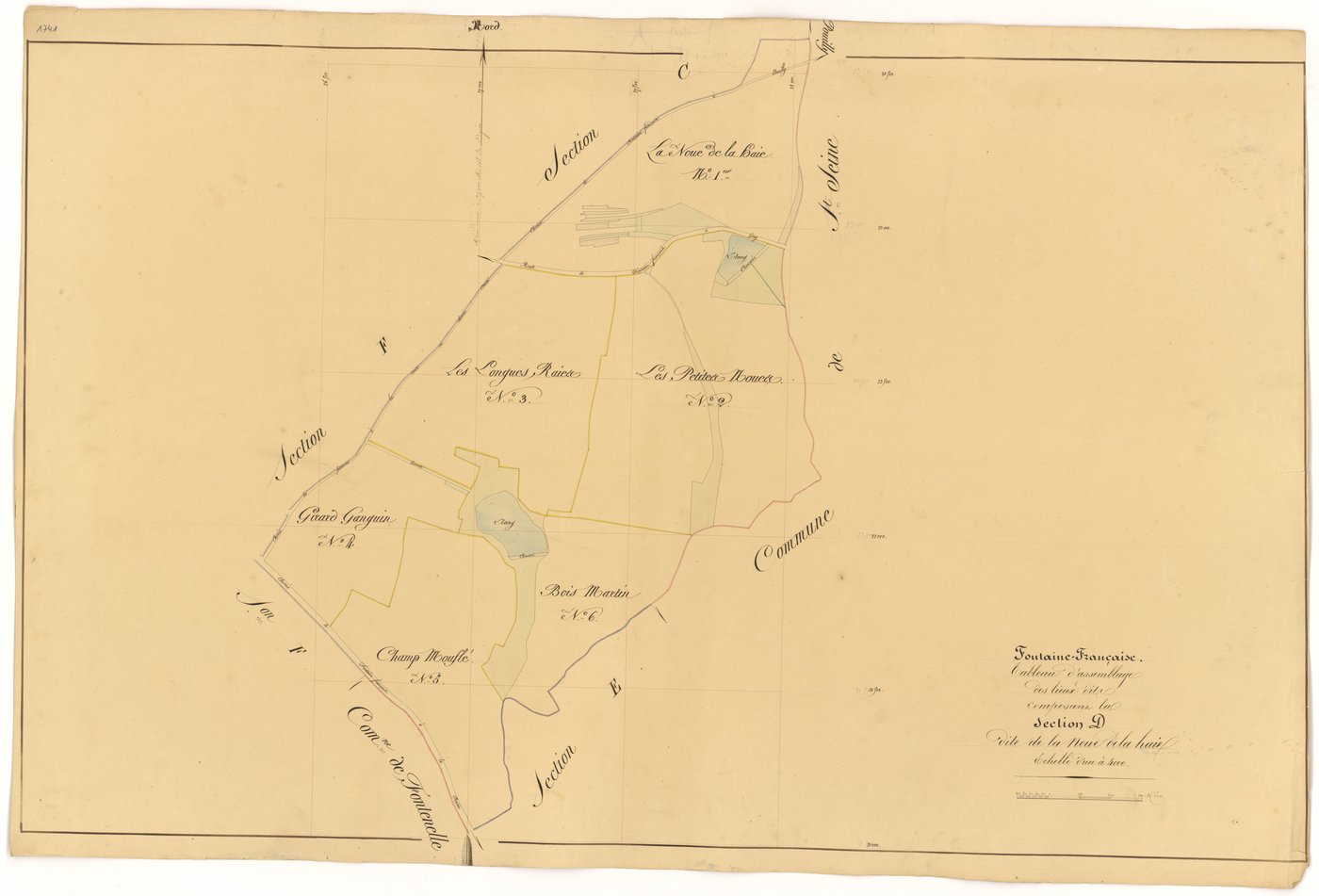 Fontaine-Française - Section D (tableau d'assemblage) - 3 P PLAN 285/15