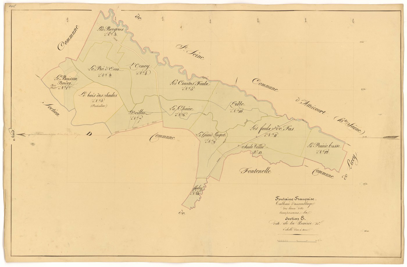 Fontaine-Française - Section E (tableau d'assemblage) - 3 P PLAN 285/19