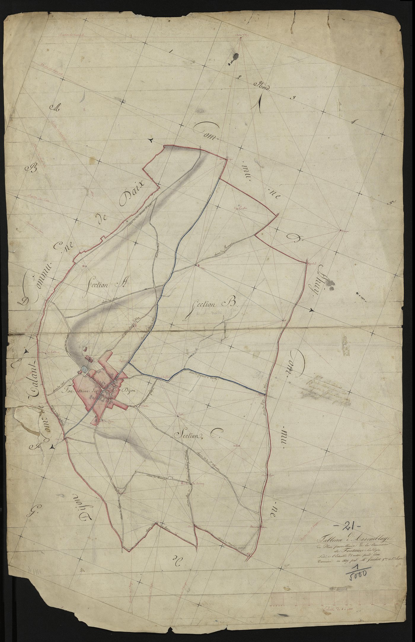 Fontaine-lès-Dijon - Tableau d'assemblage - 3 P PLAN 286/1
