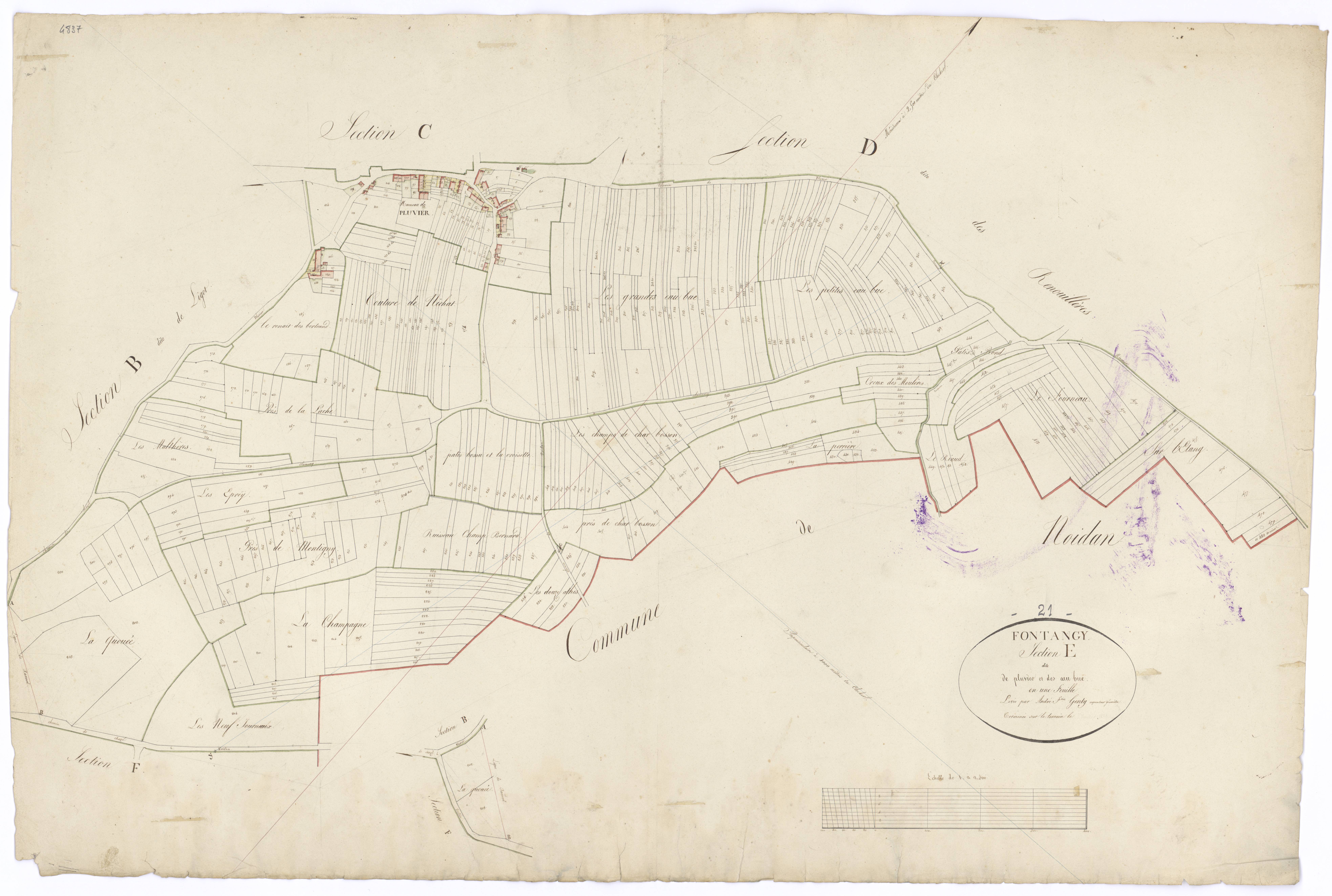 Fontangy - Section E - 3 P PLAN 288/7
