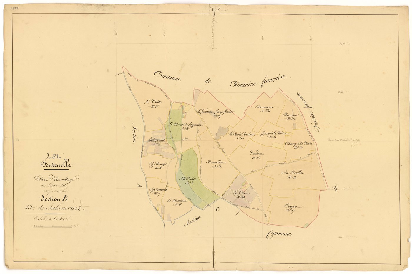 Fontenelle - Section B (tableau d'assemblage) - 3 P PLAN 289/6