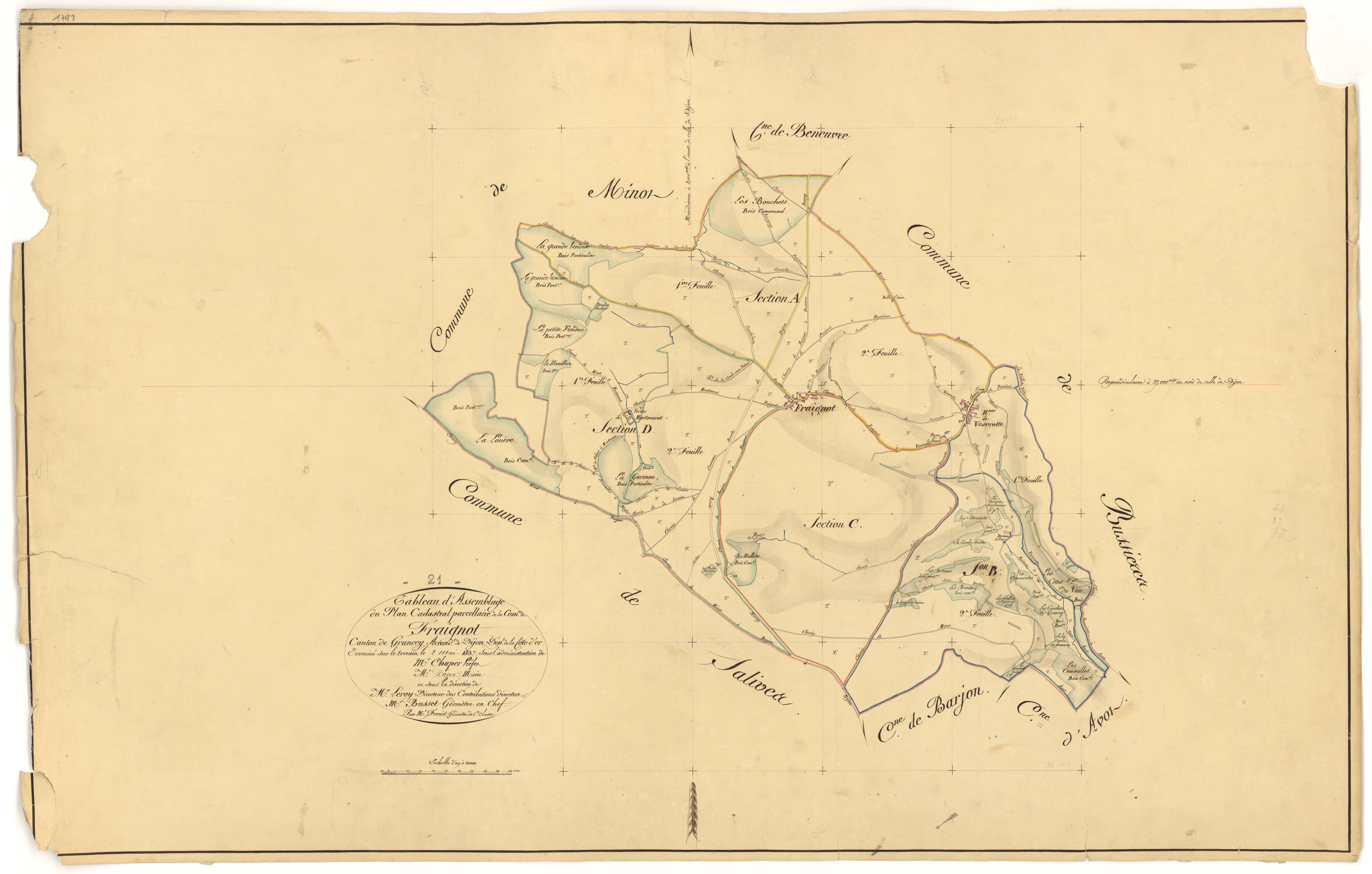 Fraignot-et-Vesvrotte - Tableau d'assemblage - 3 P PLAN 291/1