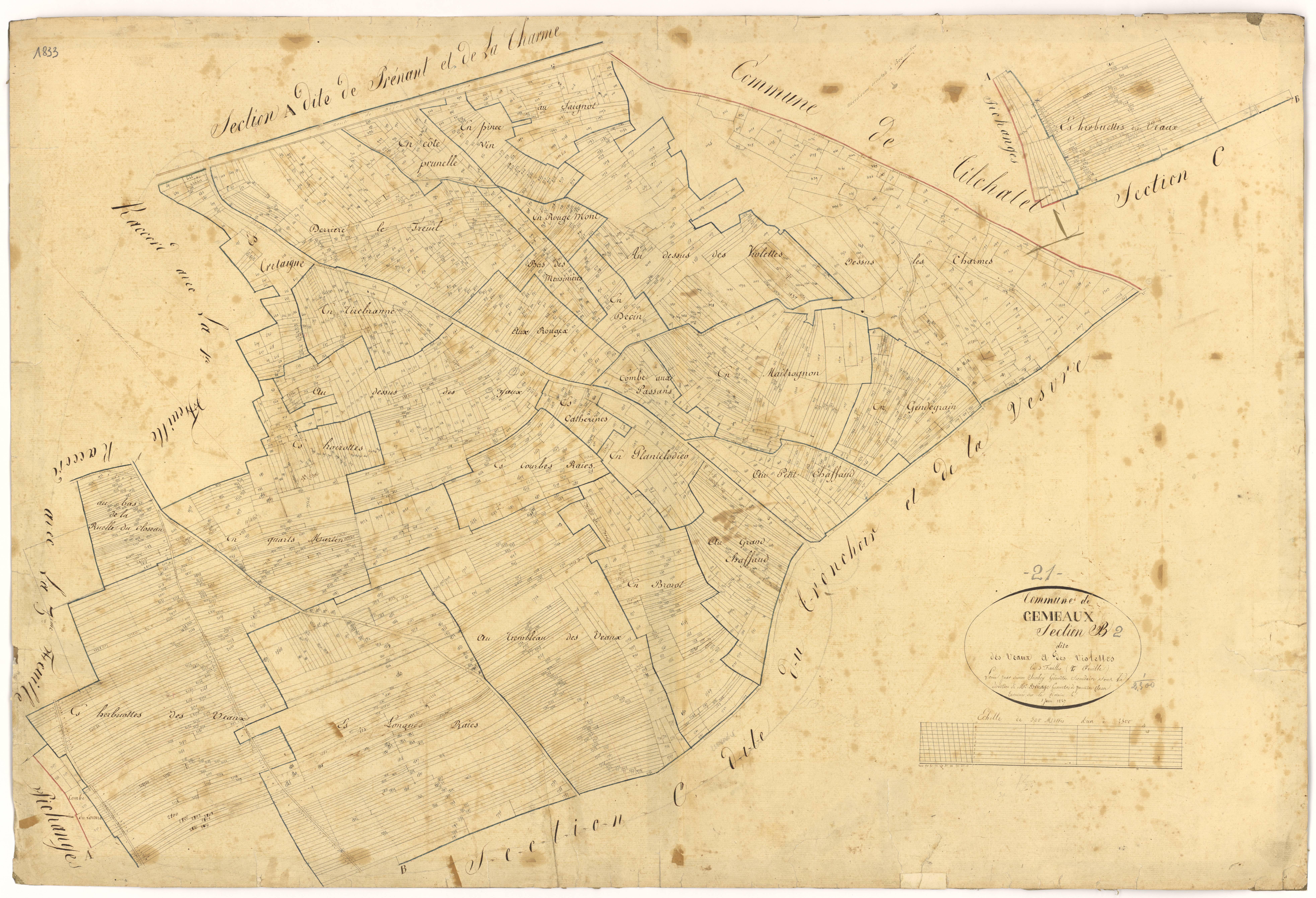 Gemeaux - Section B2 - 3 P PLAN 298/5