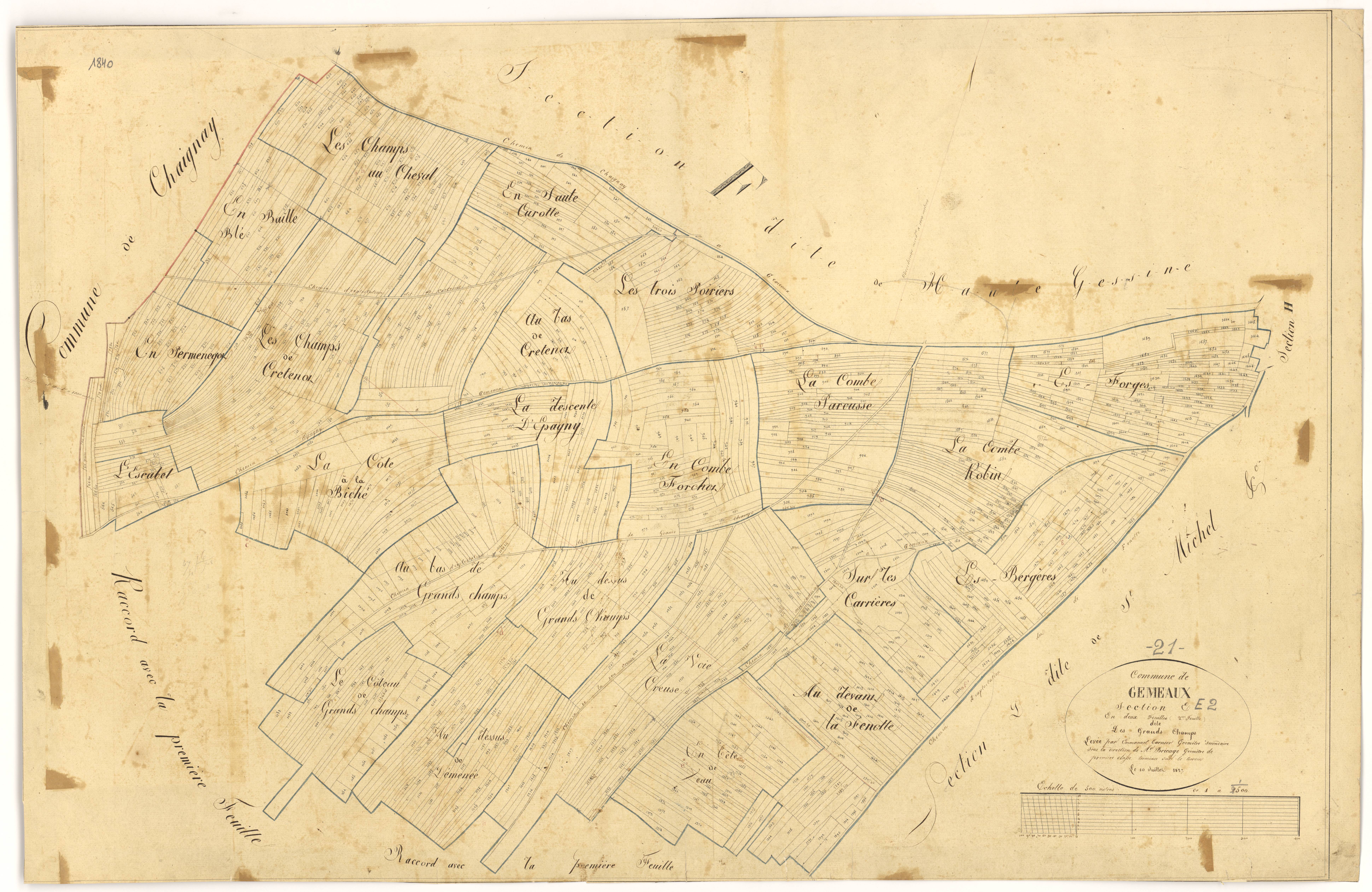 Gemeaux - Section E2 - 3 P PLAN 298/12
